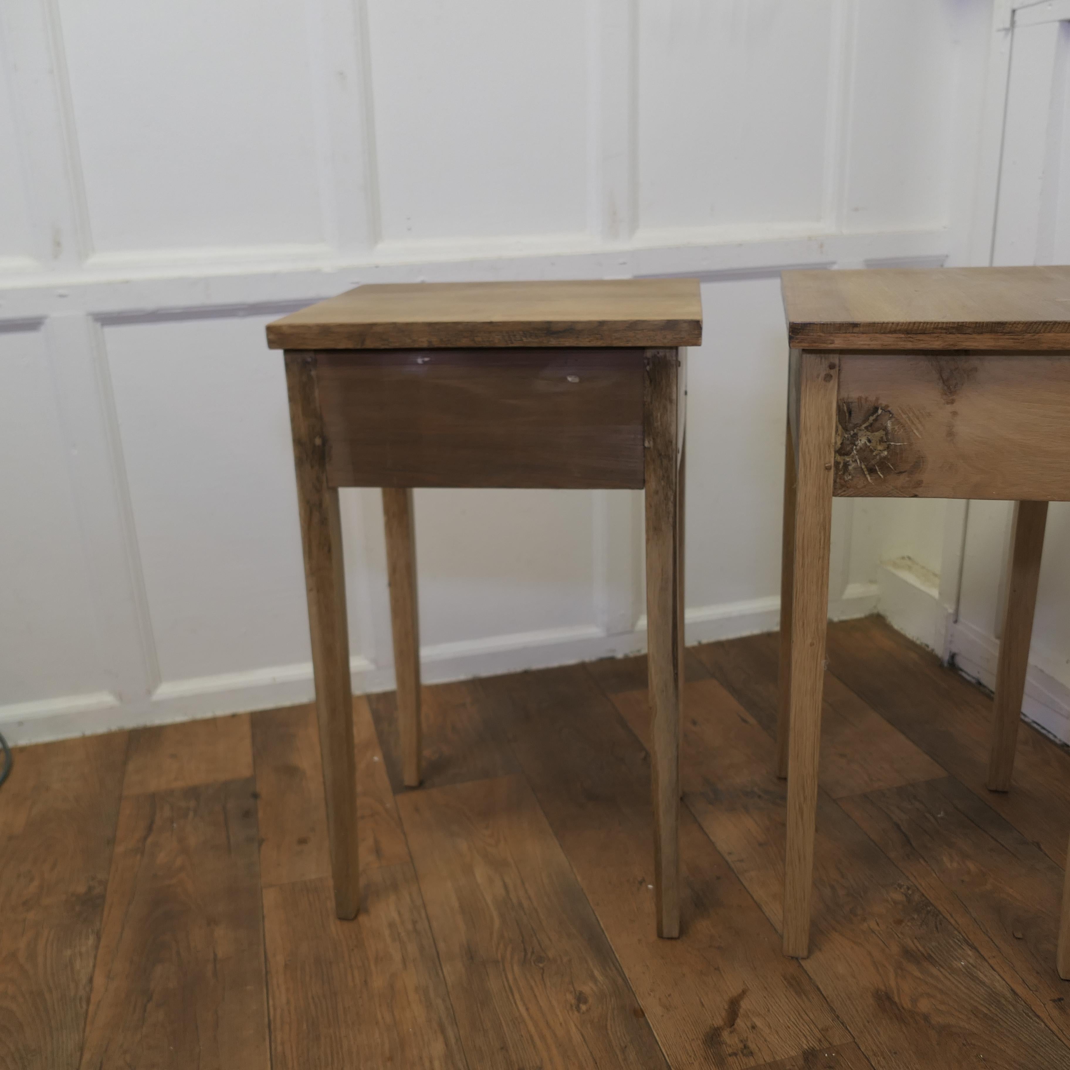  Pair of Bleached Oak Mid Century Bedside Tables  3