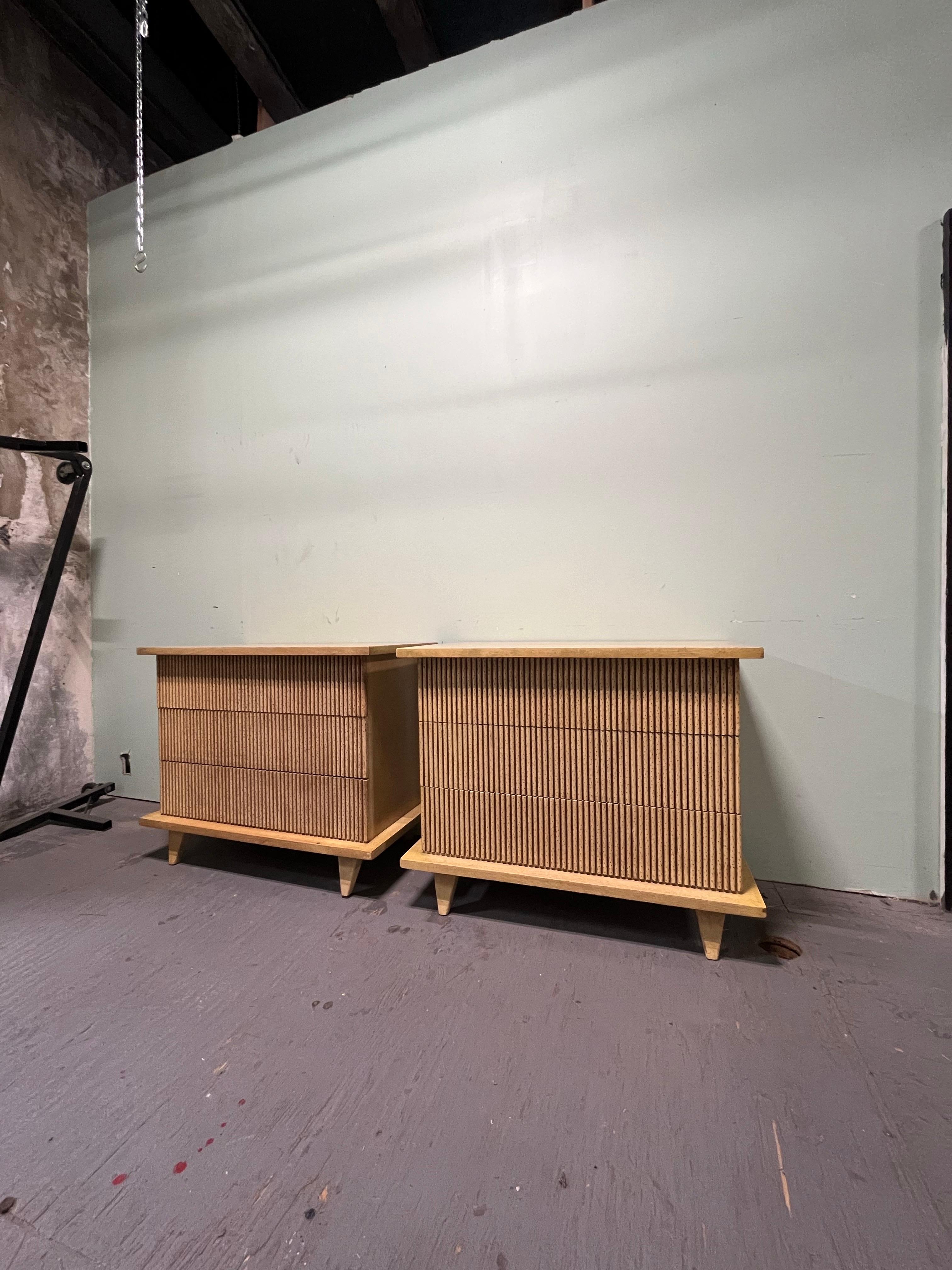 Pair of American of Martinsville Dressers Bleached Philippine Mahogany In Good Condition For Sale In W Allenhurst, NJ