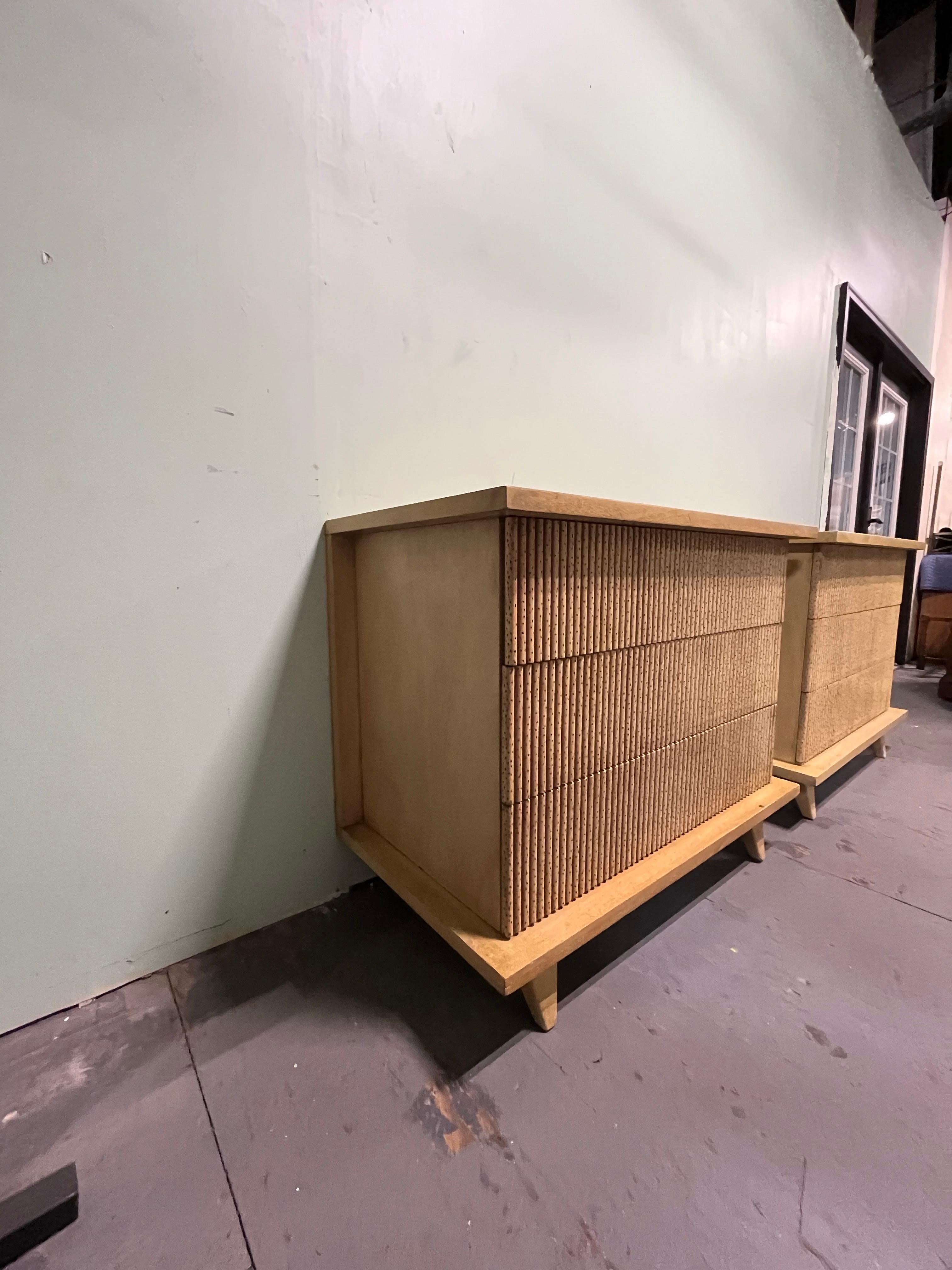 Pair of American of Martinsville Dressers Bleached Philippine Mahogany For Sale 1