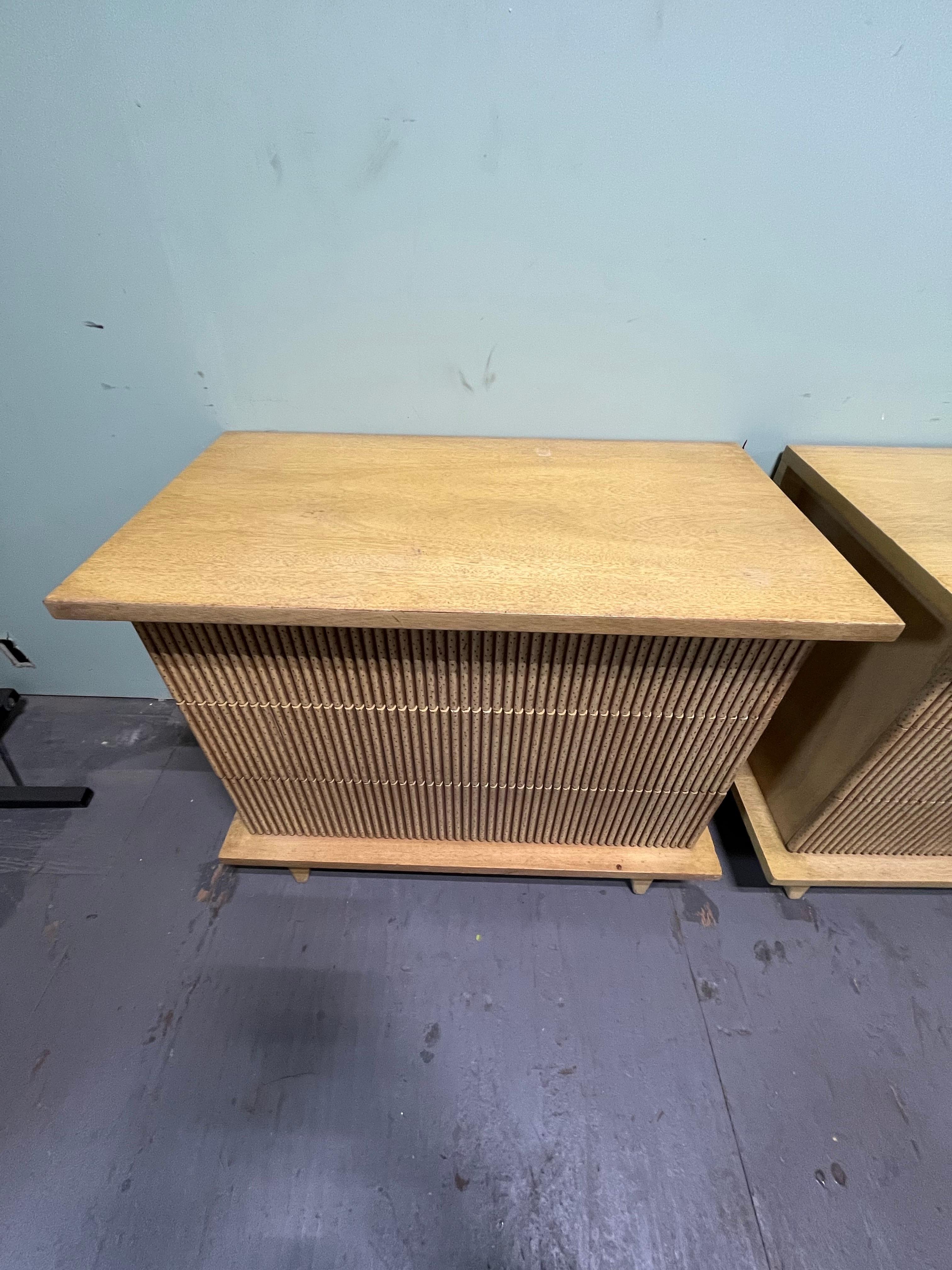 Pair of American of Martinsville Dressers Bleached Philippine Mahogany For Sale 2