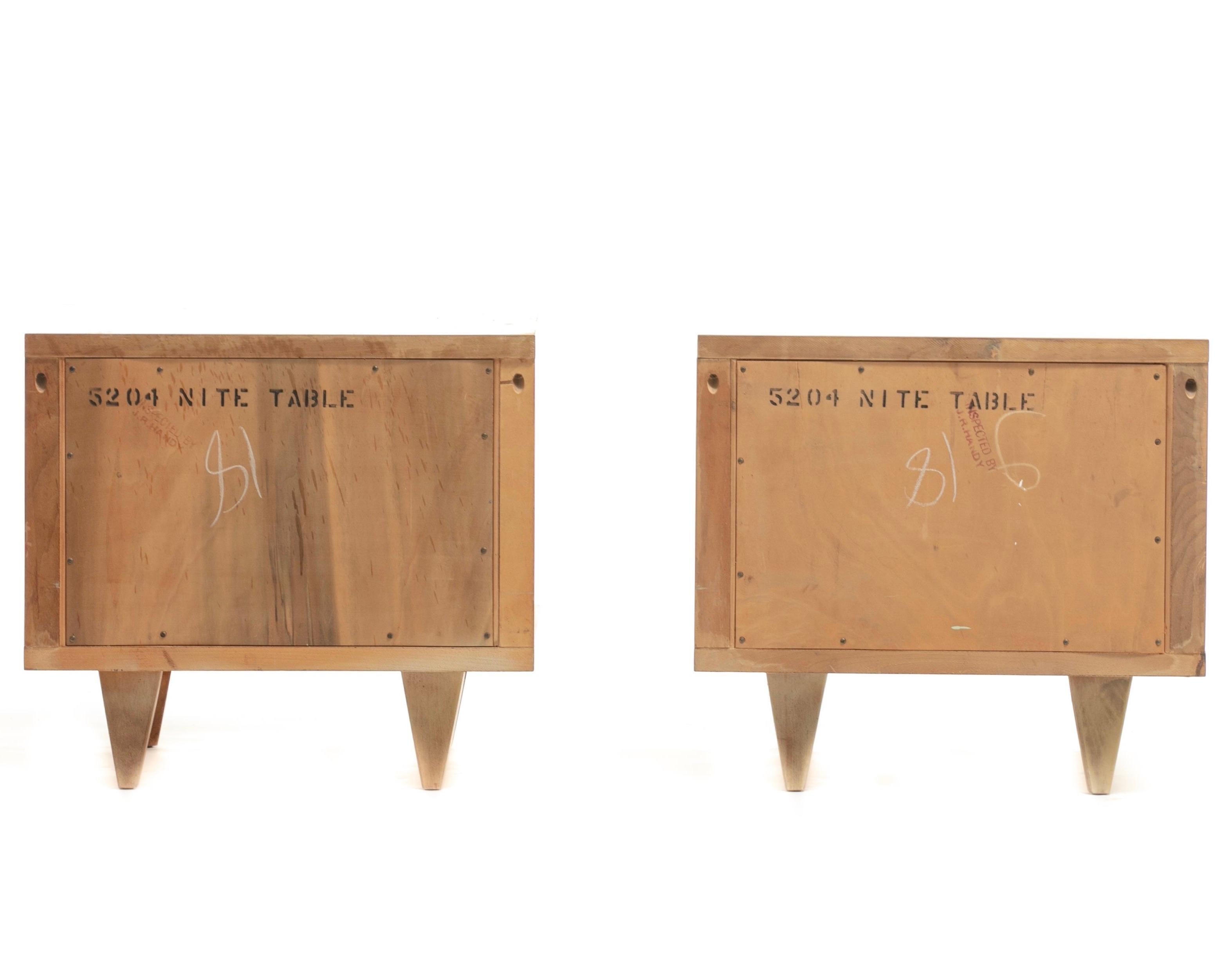 Pair of Bleached Philippine Mahogany Nightstands by American of Martinsville 8