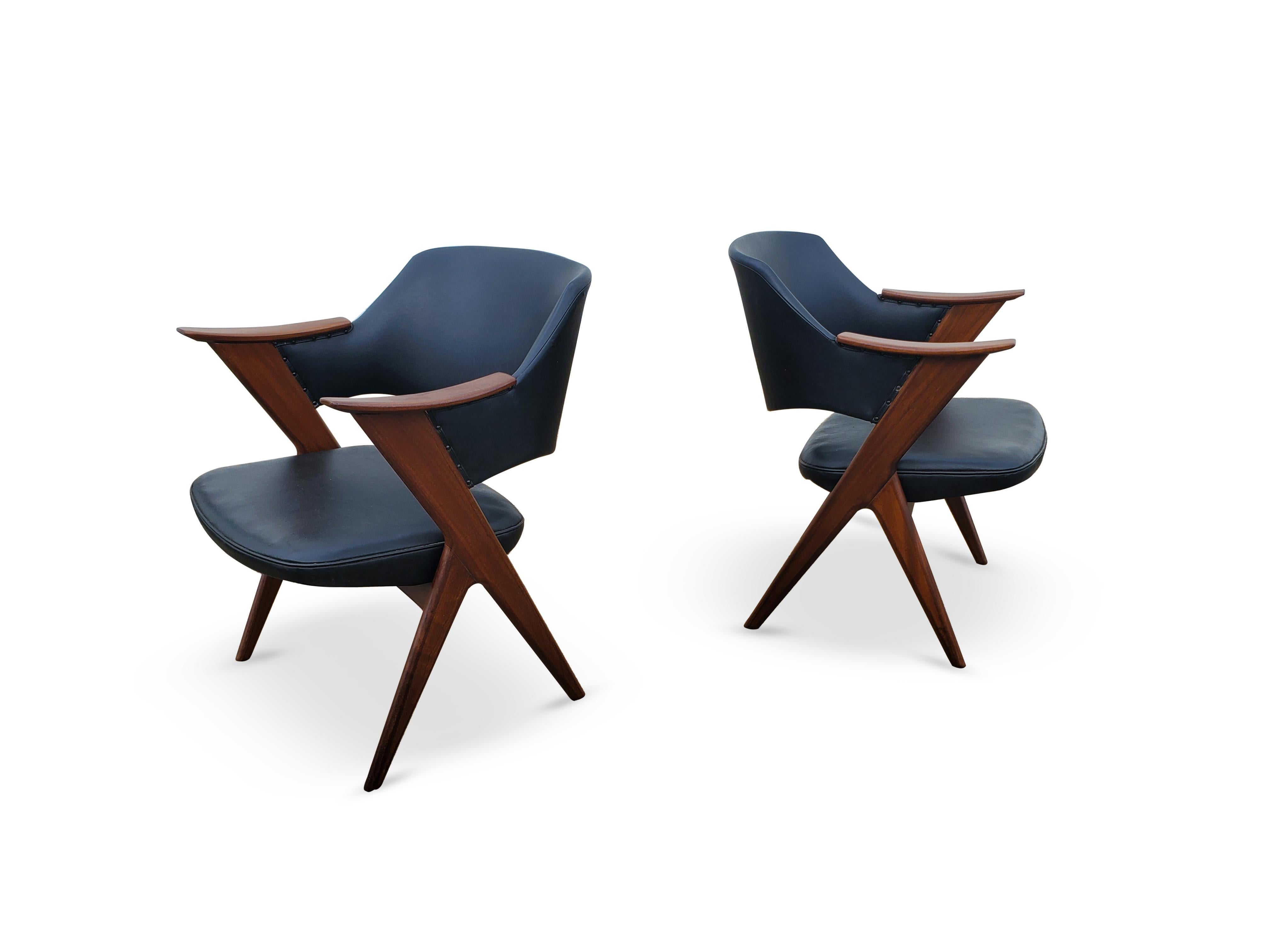 Paire de chaises 'Blinken' de Rastad & Relling pour Hjellegjerde Mobler, Norvège en vente 5