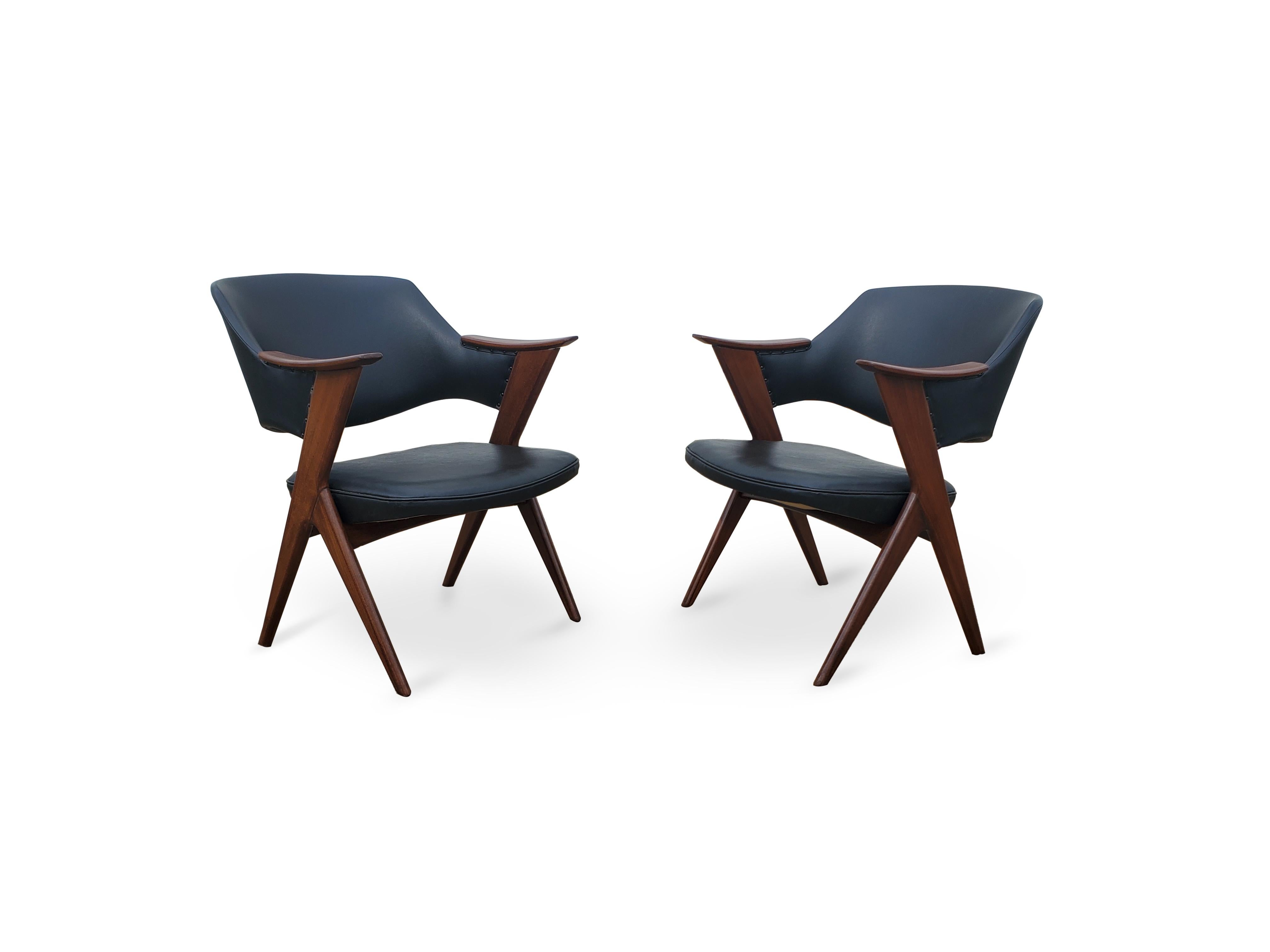 Upholstery Pair of 'Blinken' Chairs by Rastad & Relling for Hjellegjerde Mobler, Norway For Sale