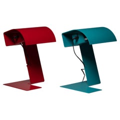 Pair of "Blitz" Metal Table Lamps by Trabucco, Vecchi and Volpi, Italy, 1970s