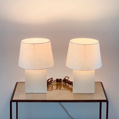 Pair of 'Bloc' Parchment Lamps with Parchment Paper Shades by Design Frères