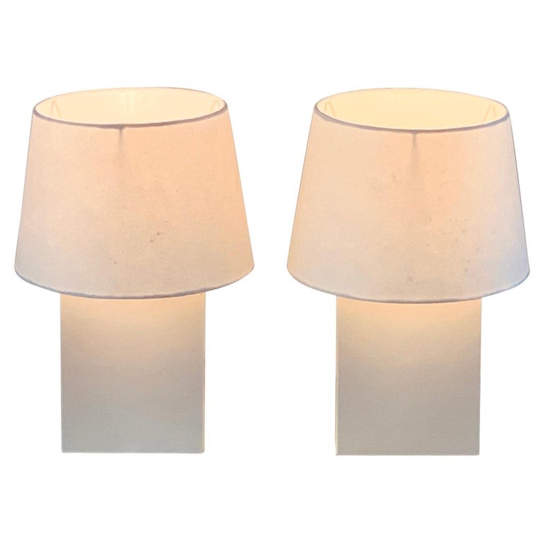 Pair of 'Bloc' Parchment Lamps with Parchment Paper Shades by Design