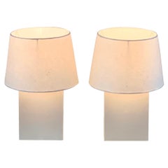 Pair of 'Bloc' Parchment Lamps with Parchment Paper Shades by Design Frères