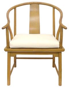 Pair of Blonde Wood Curvilinear Arm Chairs