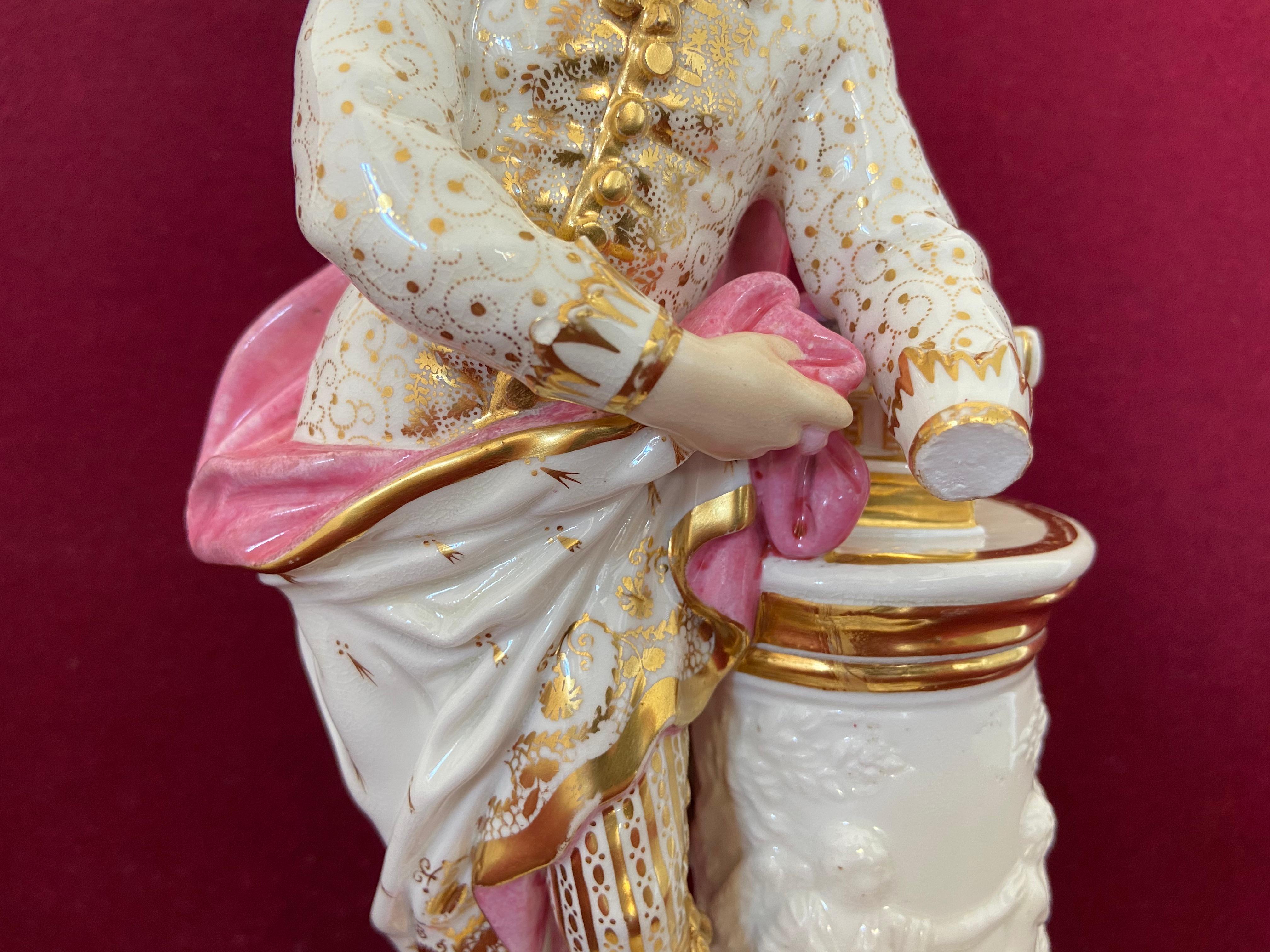 Pair of Bloor Derby porcelain figures of Milton & Shakespeare c.1830 For Sale 9