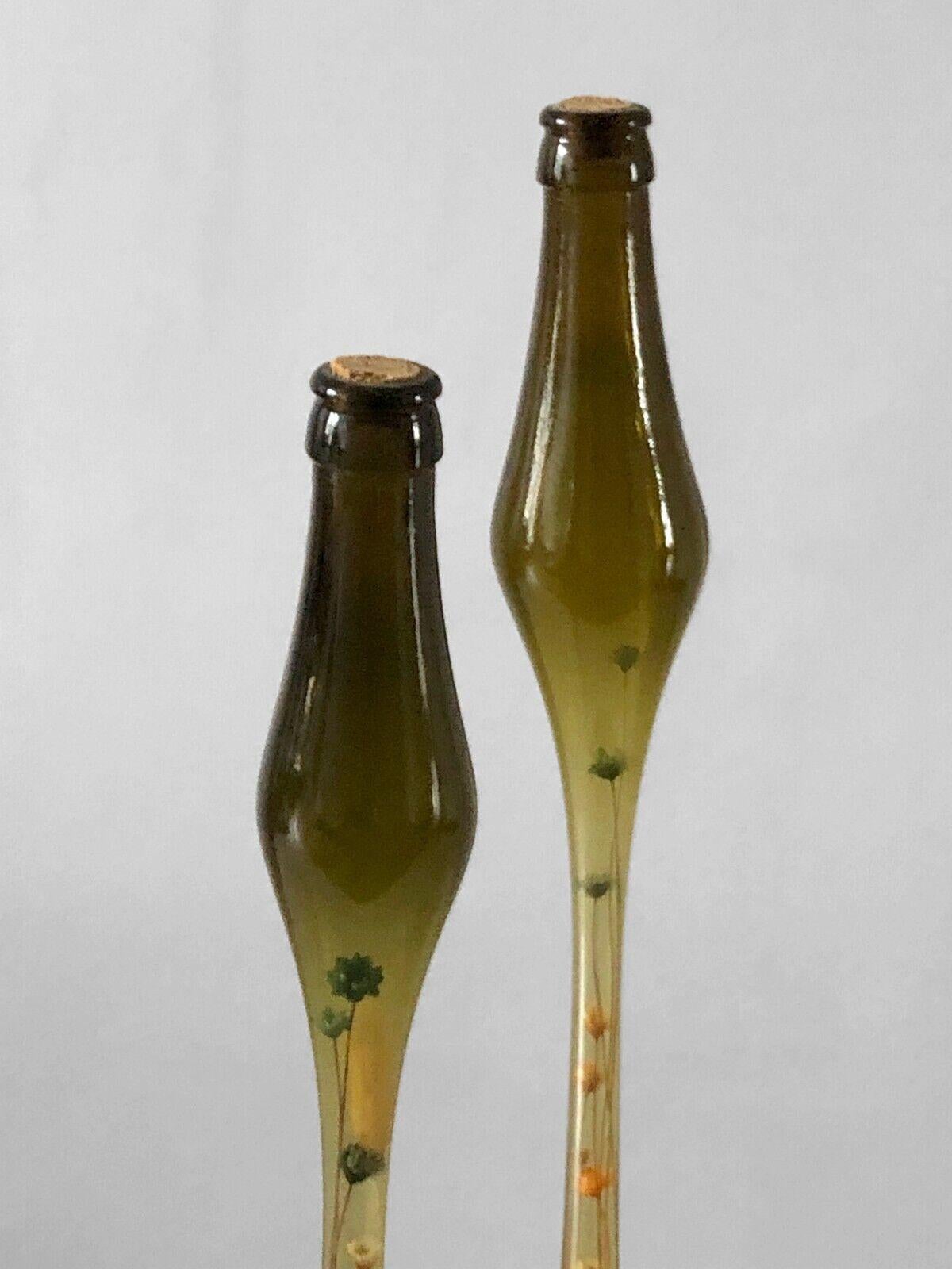 Paire de BLOWN GLASS BOTTLES, dans l'esprit de CLAUDE MORIN, France 1960 en vente 2