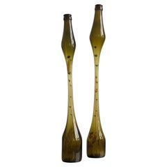 Vintage A PAIR OF BLOWN GLASS BOTTLES, In the spirit of CLAUDE MORIN, France 1960