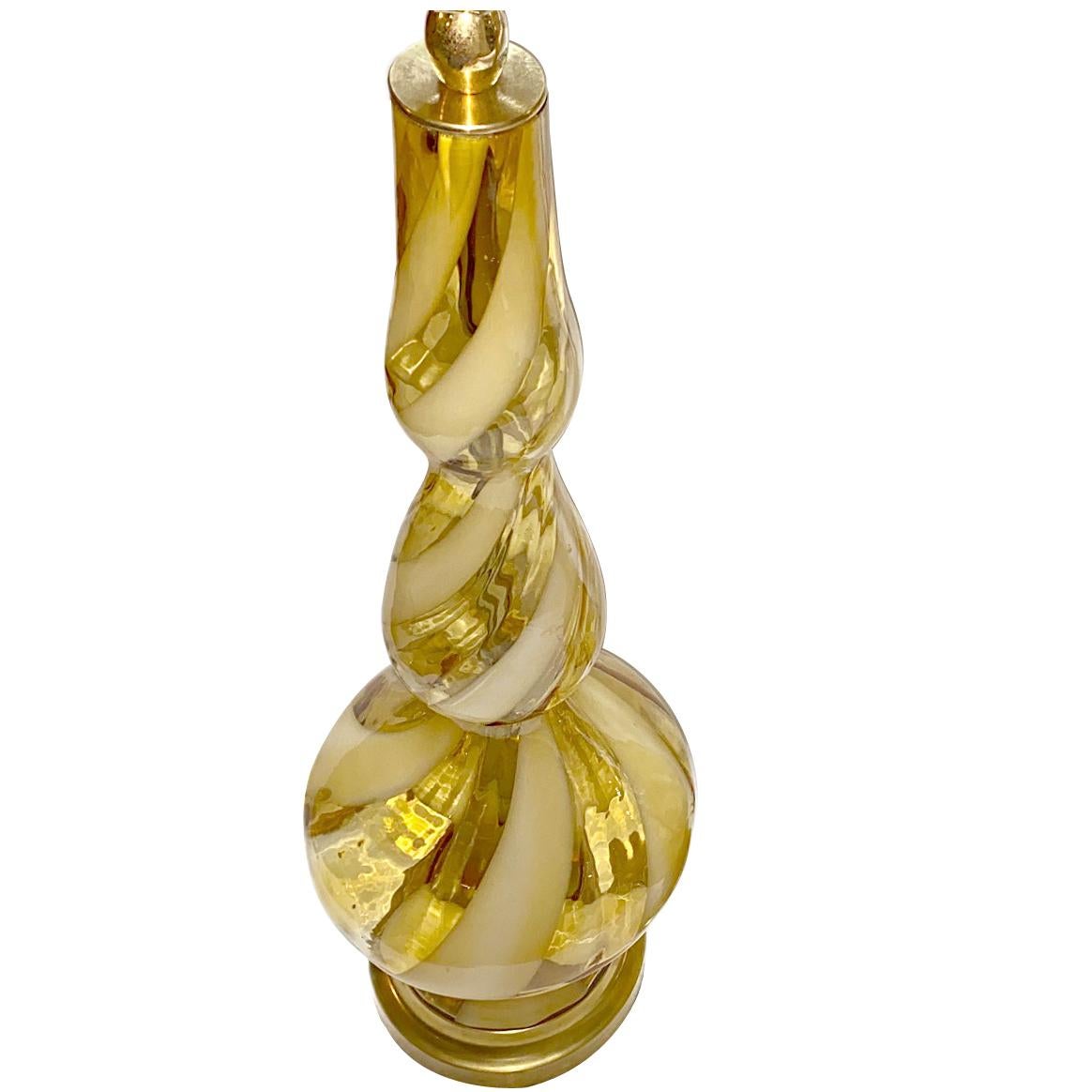 Pair of Blown Glass Murano Lamps In Good Condition For Sale In New York, NY