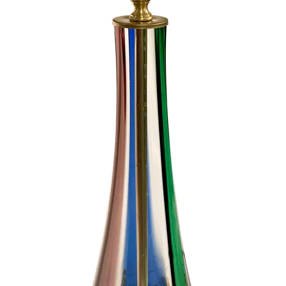 Milieu du XXe siècle Paire de lampes de bureau en verre de Murano soufflé en vente