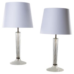 Pair of Blown Glass Table Lamps by Paolo Venini / Venini Studio, Italy