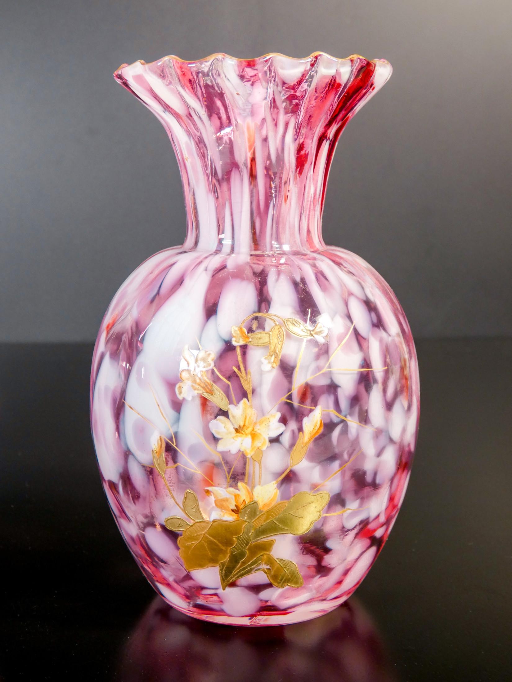 Late 19th Century Pair of Blown Glass Vases, 
