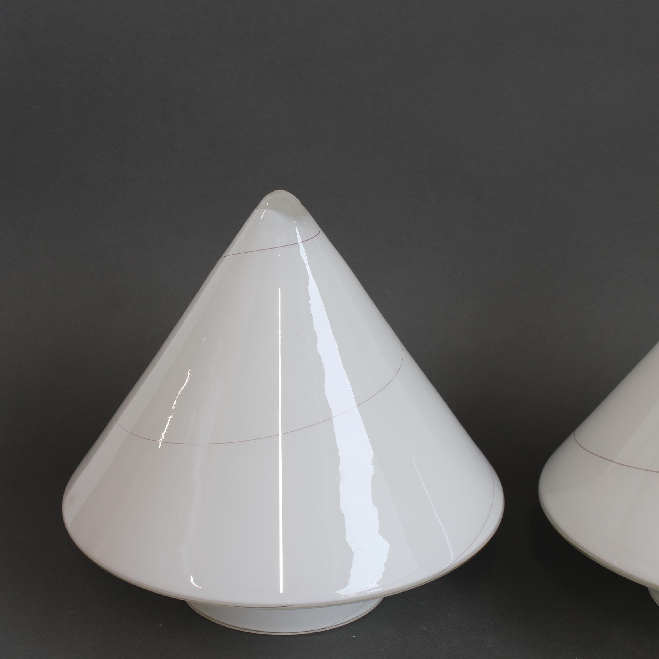 Fin du 20e siècle Paire de lampes de table à champignon en verre soufflé de Murano (vers les années 1970) en vente