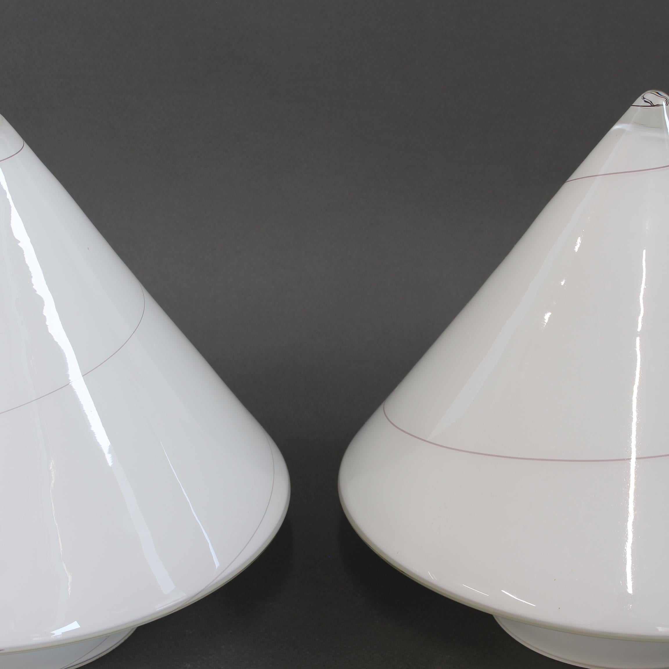 Paire de lampes de table à champignon en verre soufflé de Murano (vers les années 1970) en vente 2