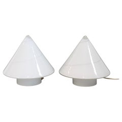 Pair of Blown Murano Glass Mushroom Table Lamps (circa 1970s)