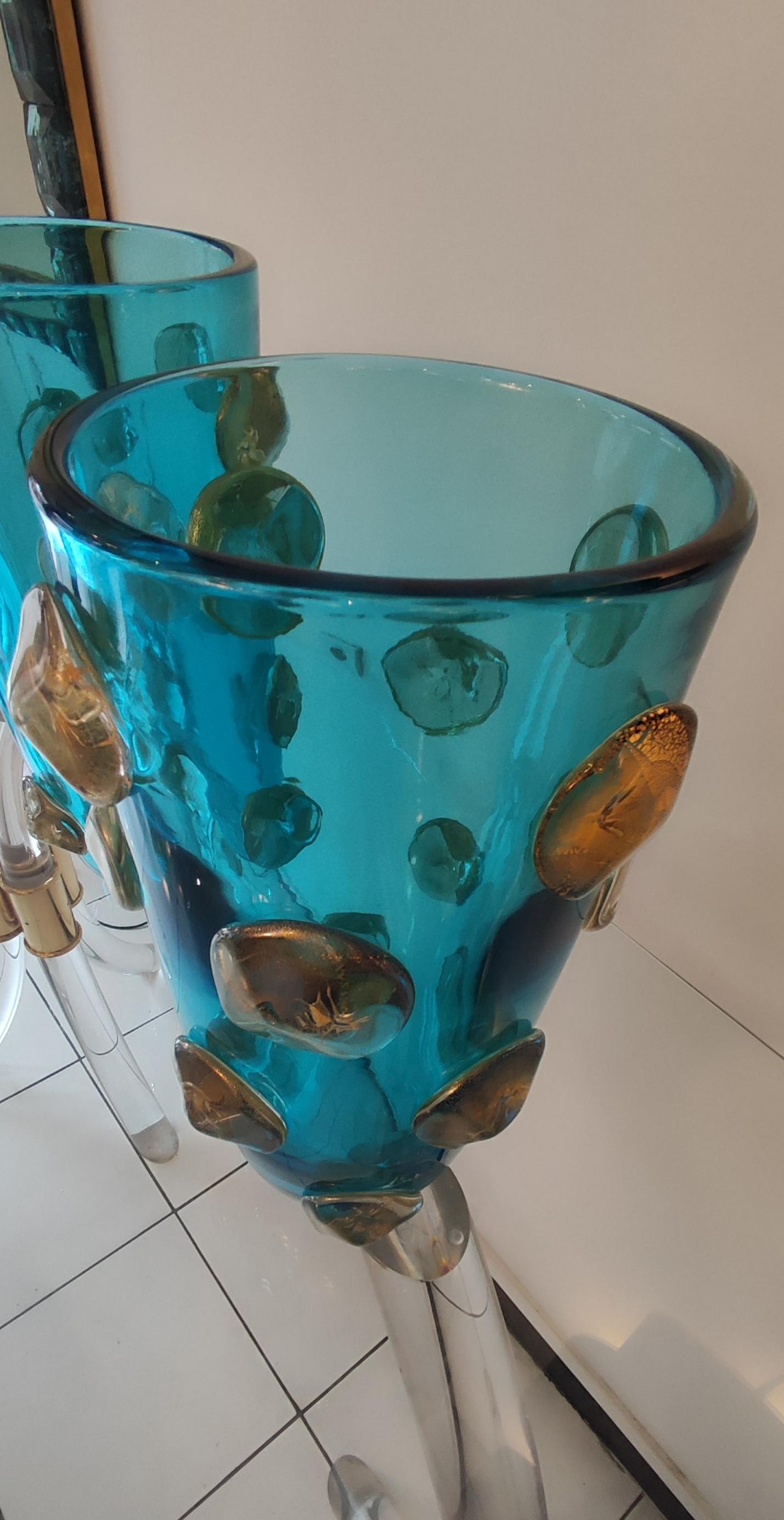 Pair of Blown Murano Glass Vase For Sale 4
