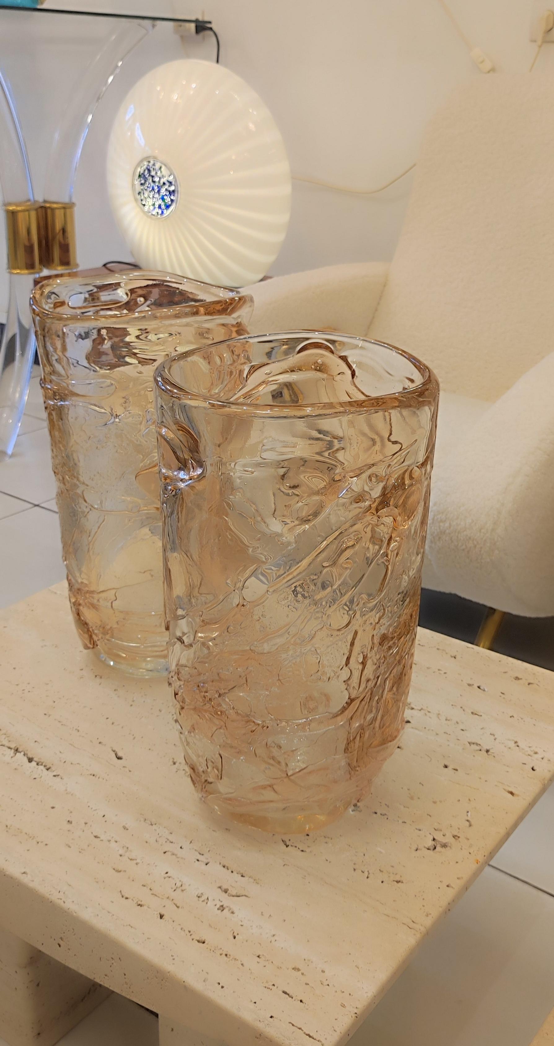 Paar Vasen aus geblasenem Murano-Glas im Zustand „Hervorragend“ im Angebot in Saint-Ouen, FR