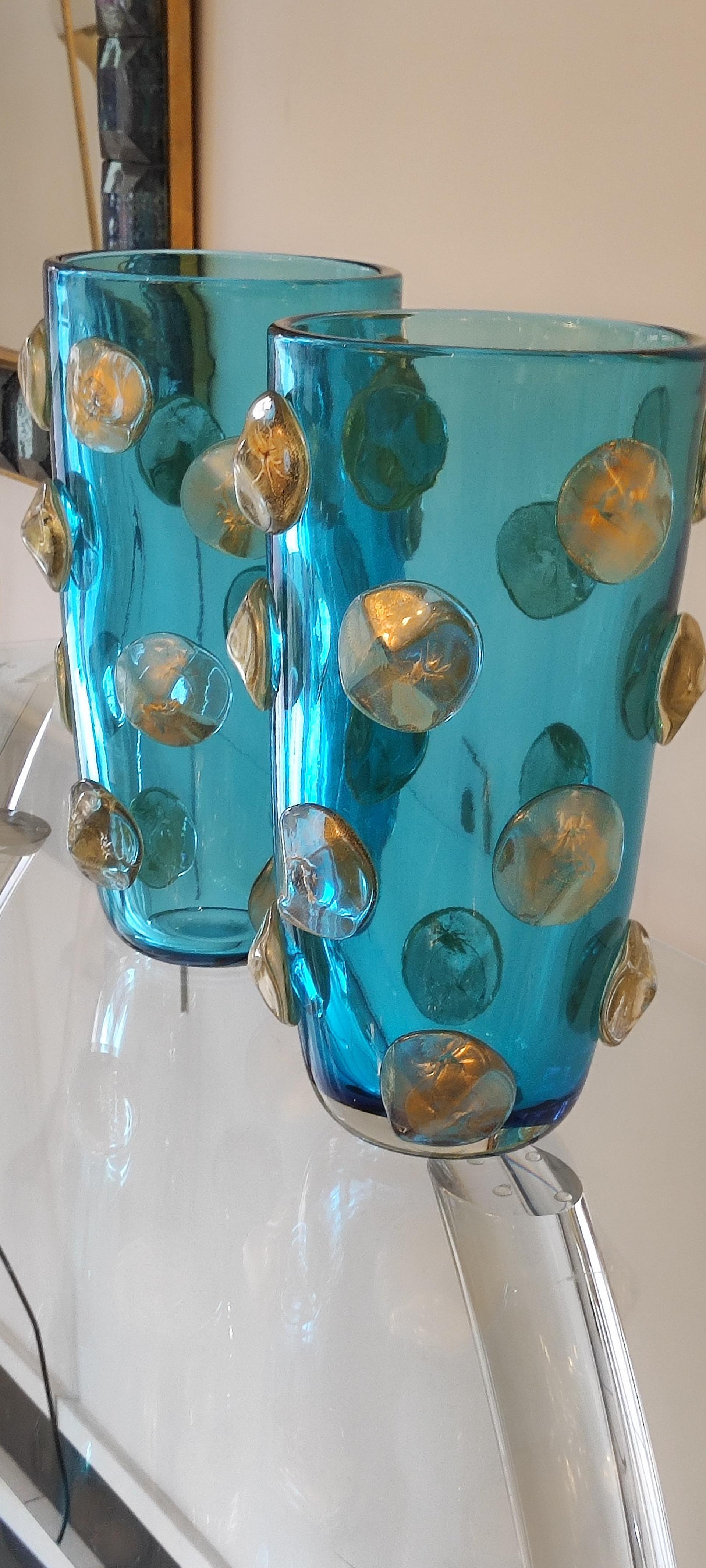 Paar Vasen aus geblasenem Murano-Glas im Zustand „Hervorragend“ im Angebot in Saint-Ouen, FR