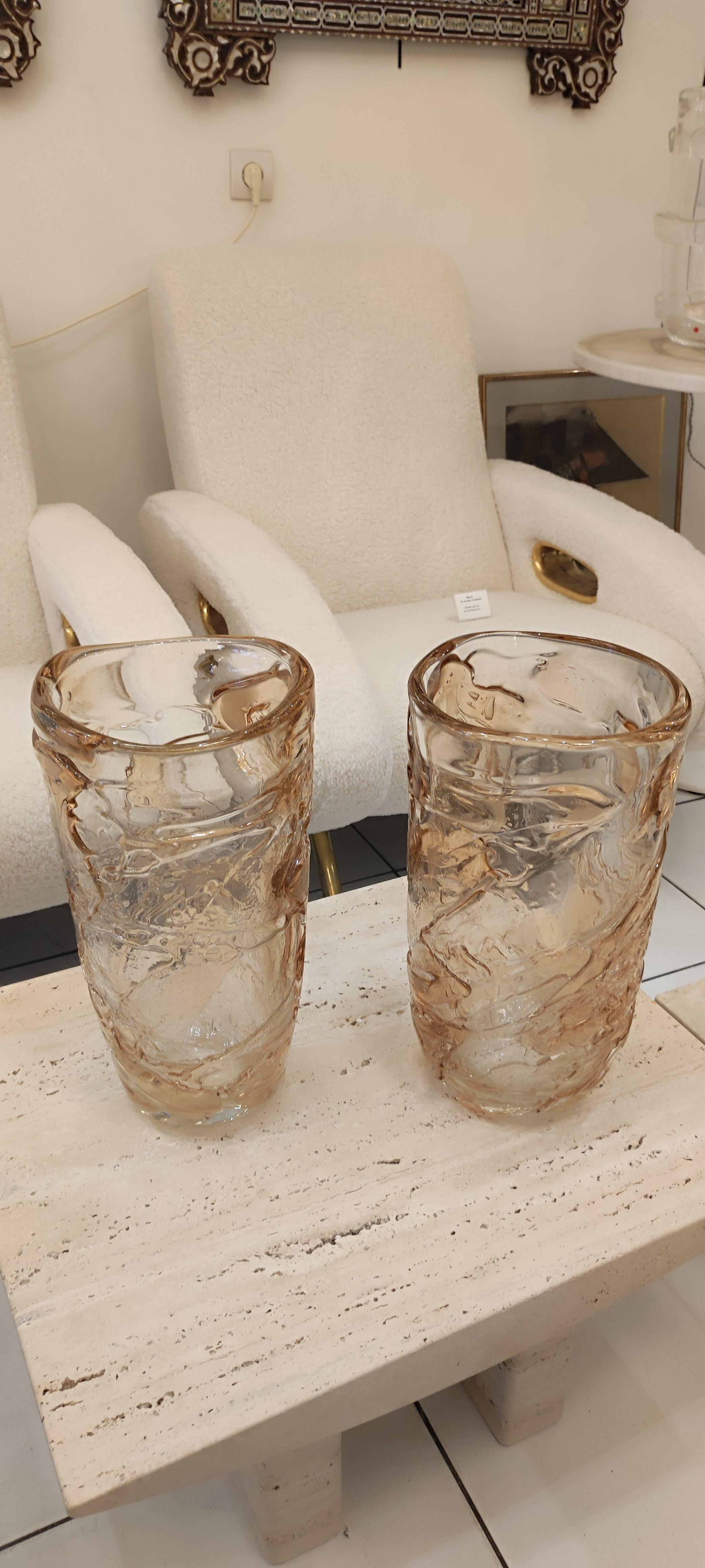 Paar Vasen aus geblasenem Murano-Glas im Angebot 1