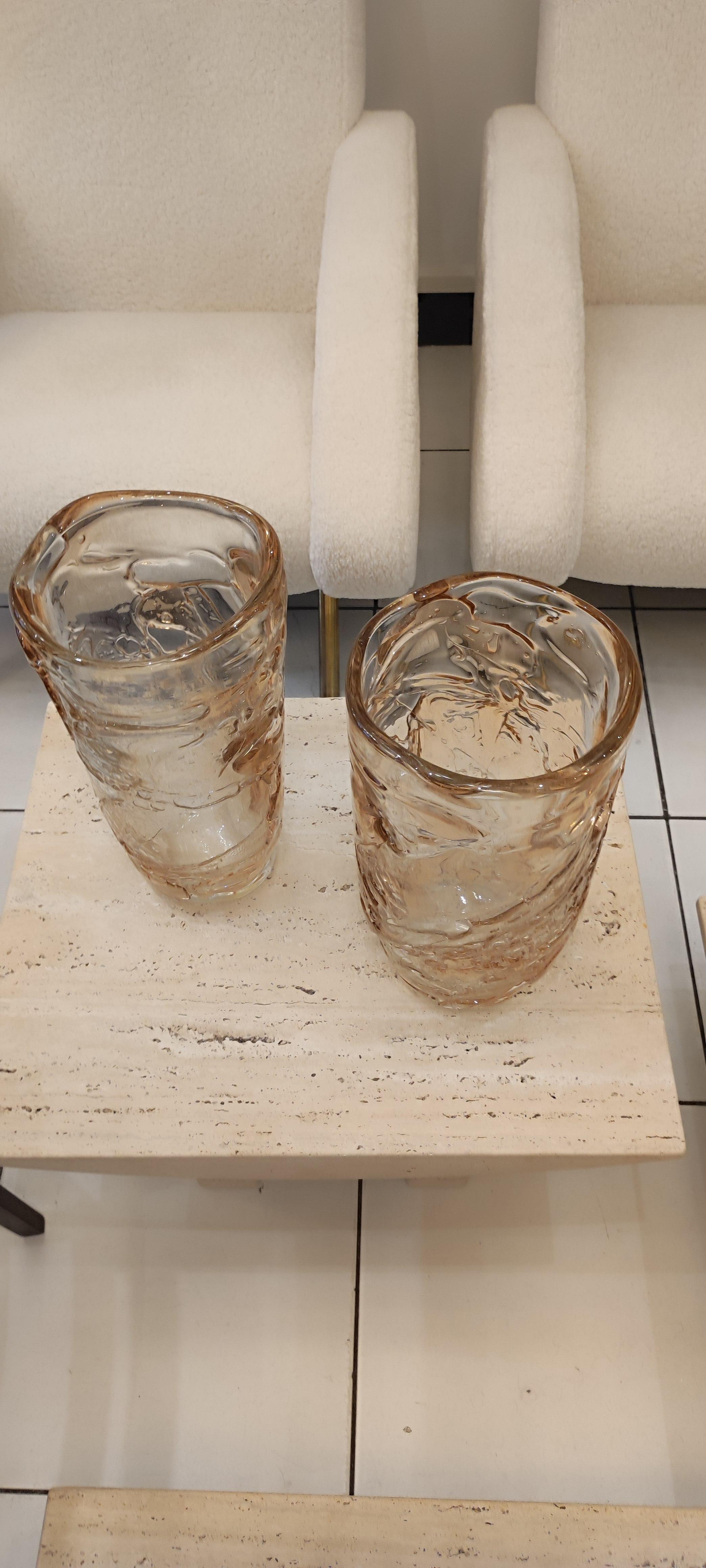 Paar Vasen aus geblasenem Murano-Glas im Angebot 2