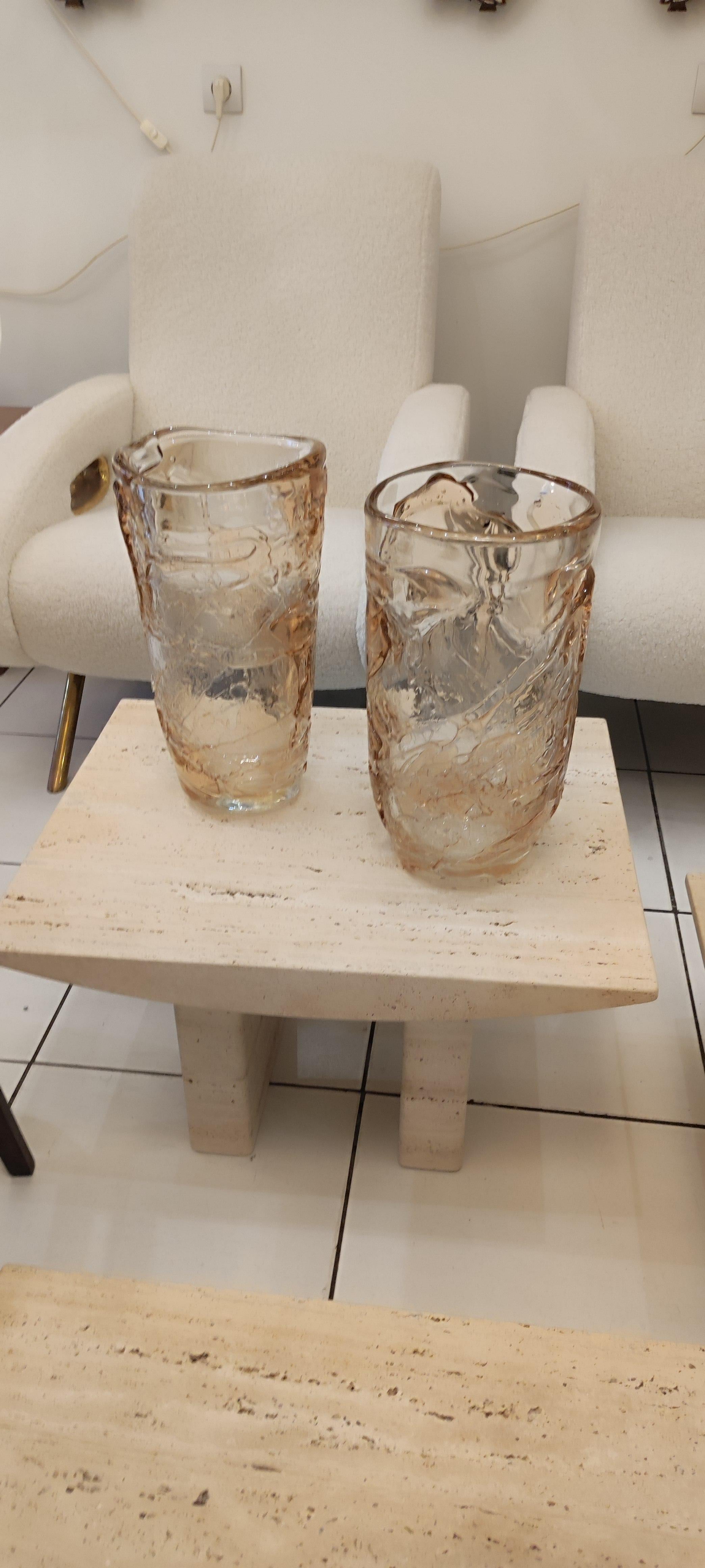 Paar Vasen aus geblasenem Murano-Glas im Angebot 3