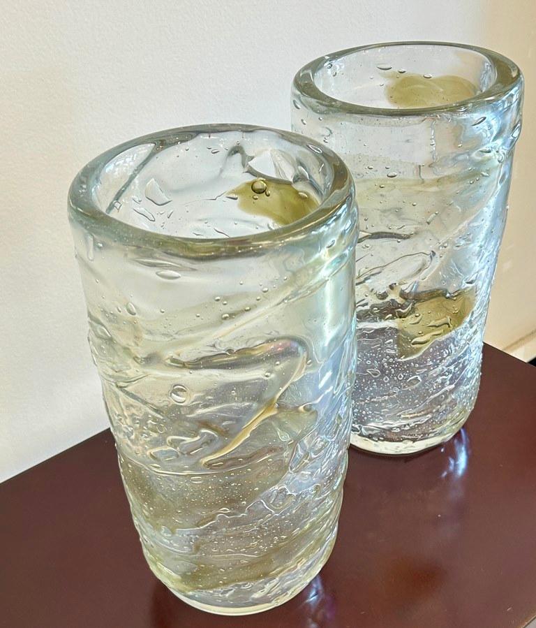 XXI secolo e contemporaneo Coppia di vasi in vetro soffiato di Murano in vendita