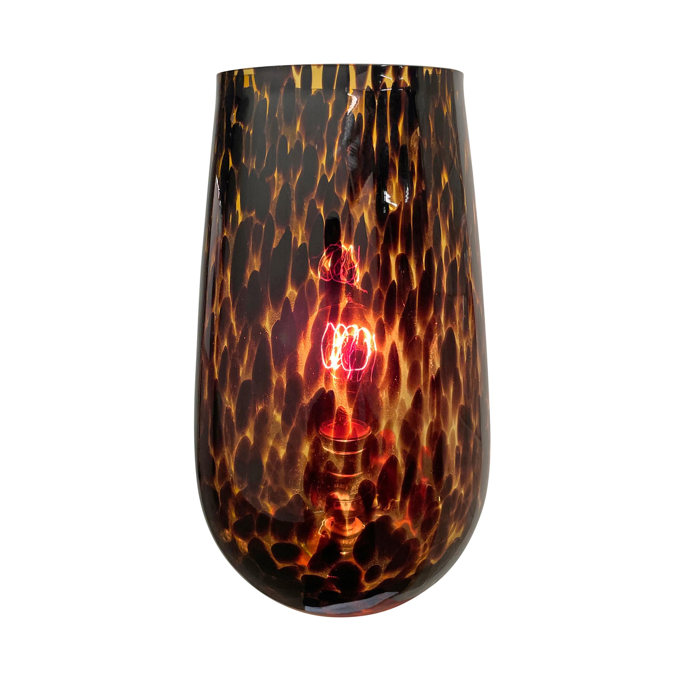 Pair of Blown Tortoise Glass Lamps 3