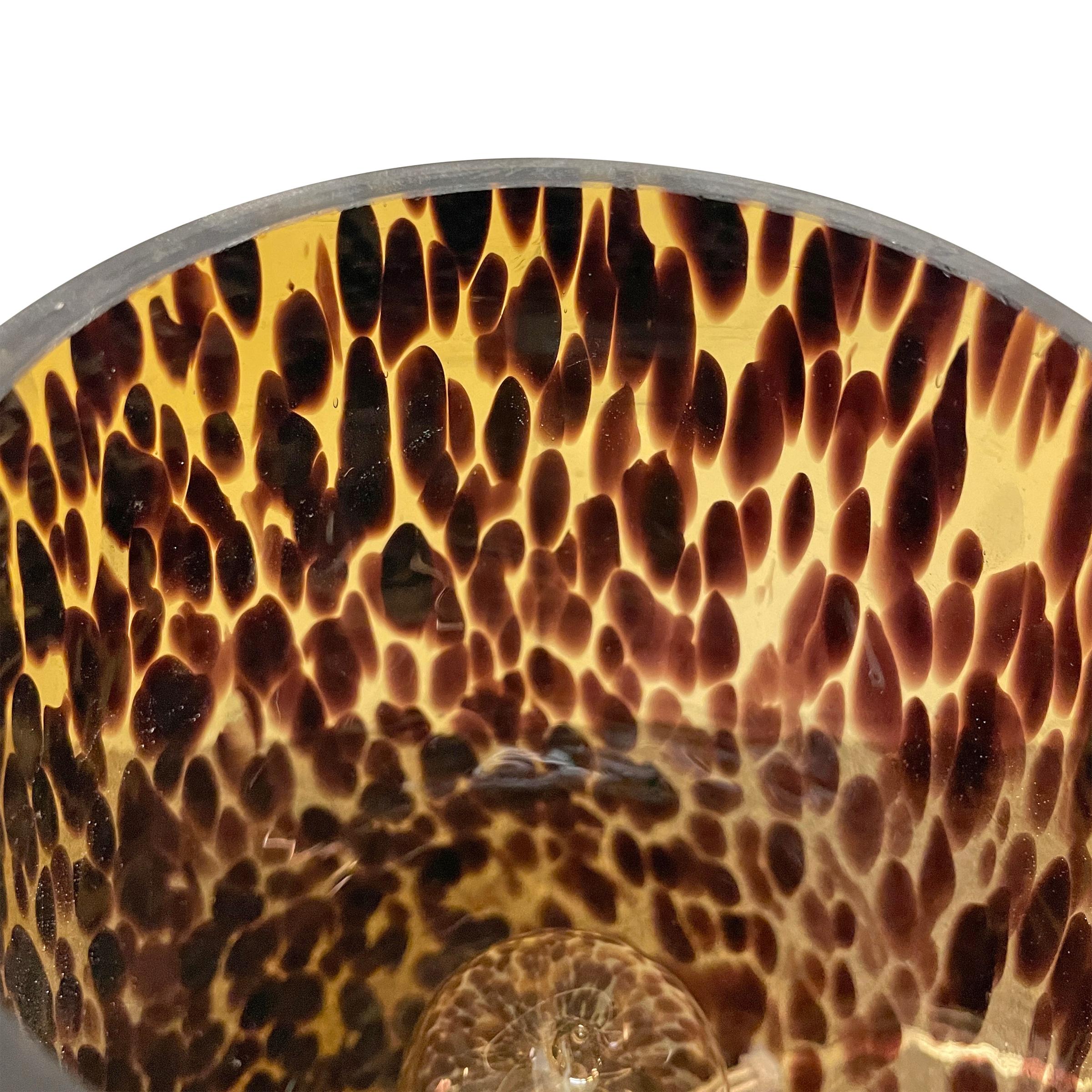Pair of Blown Tortoise Glass Lamps 5