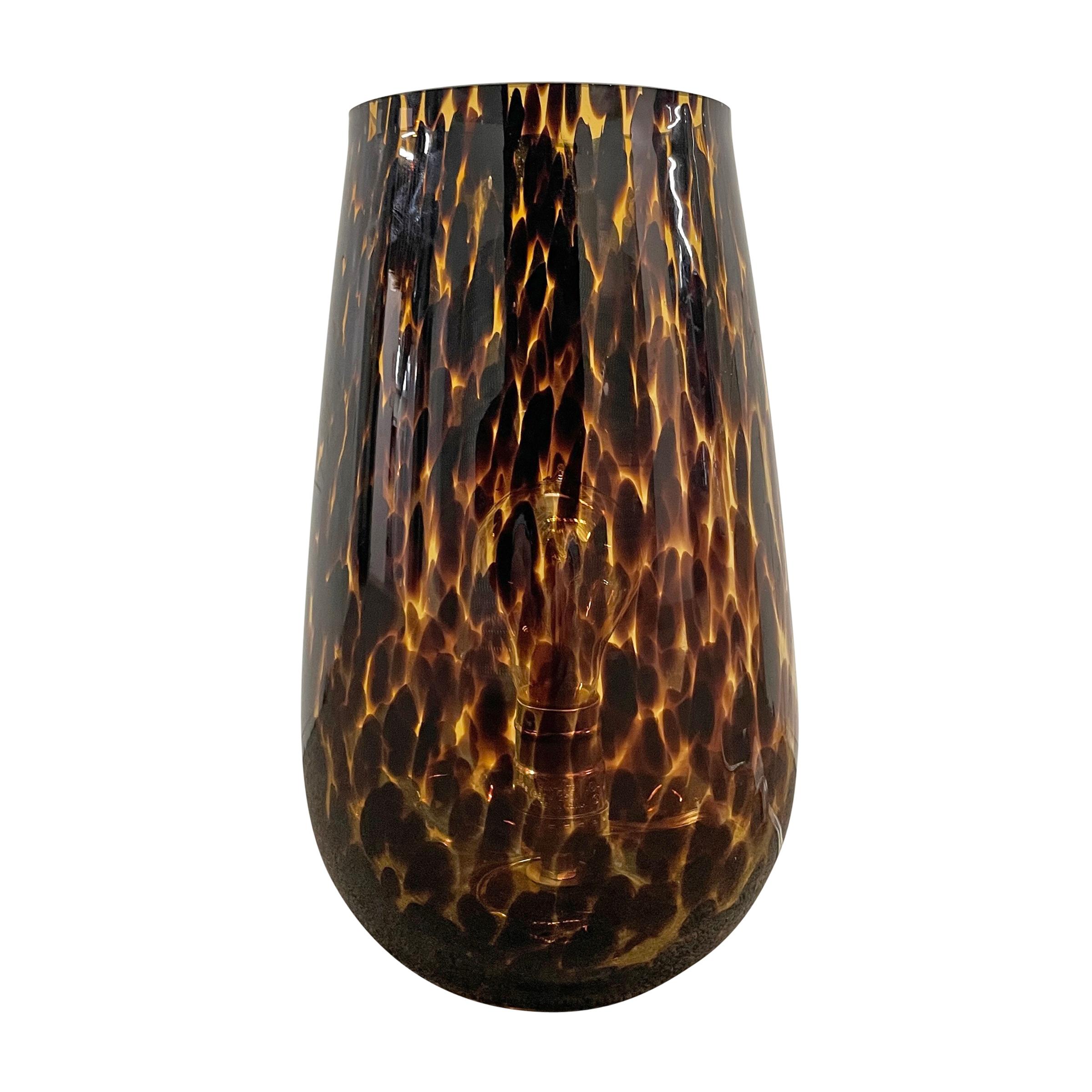 European Pair of Blown Tortoise Glass Lamps