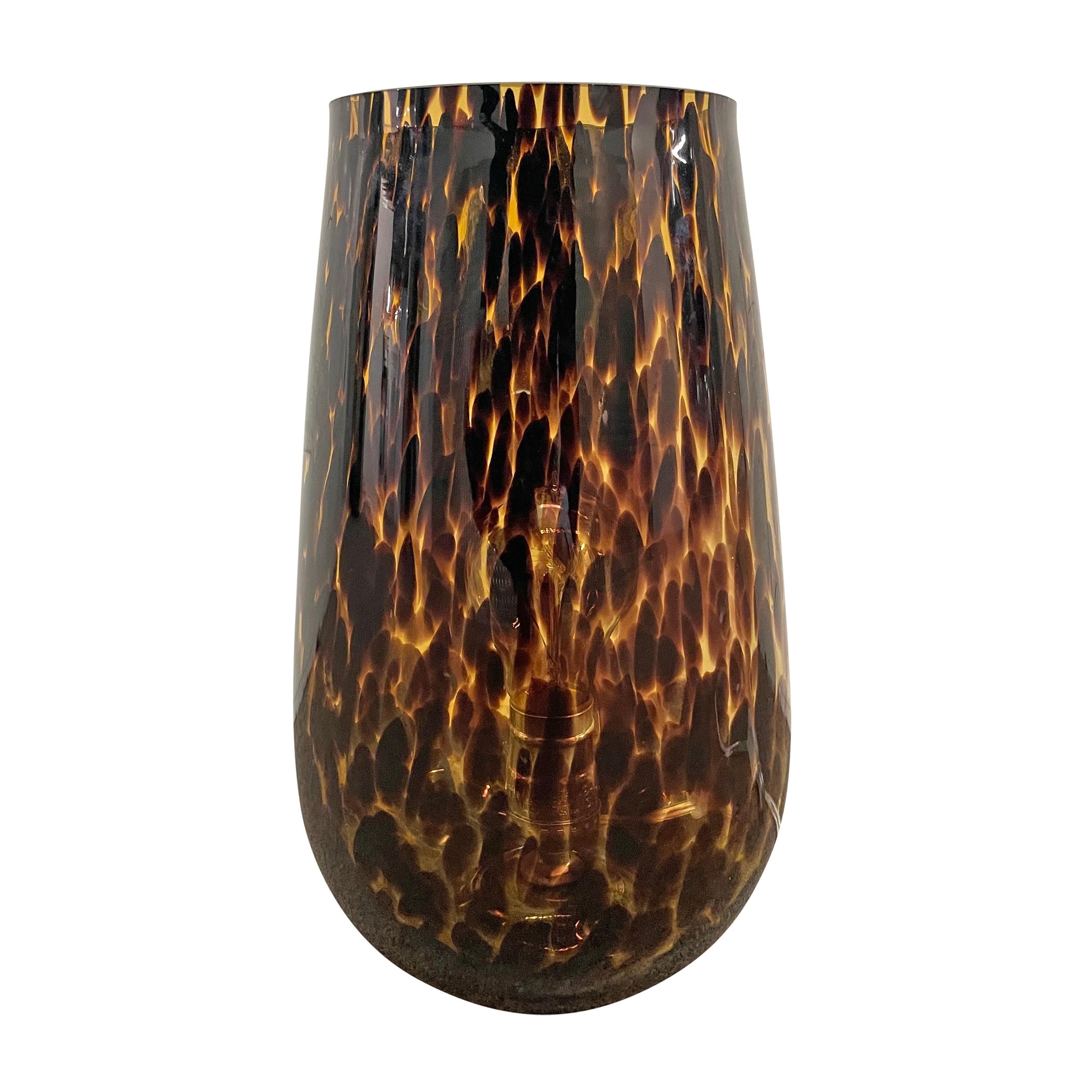 Contemporary Pair of Blown Tortoise Glass Lamps