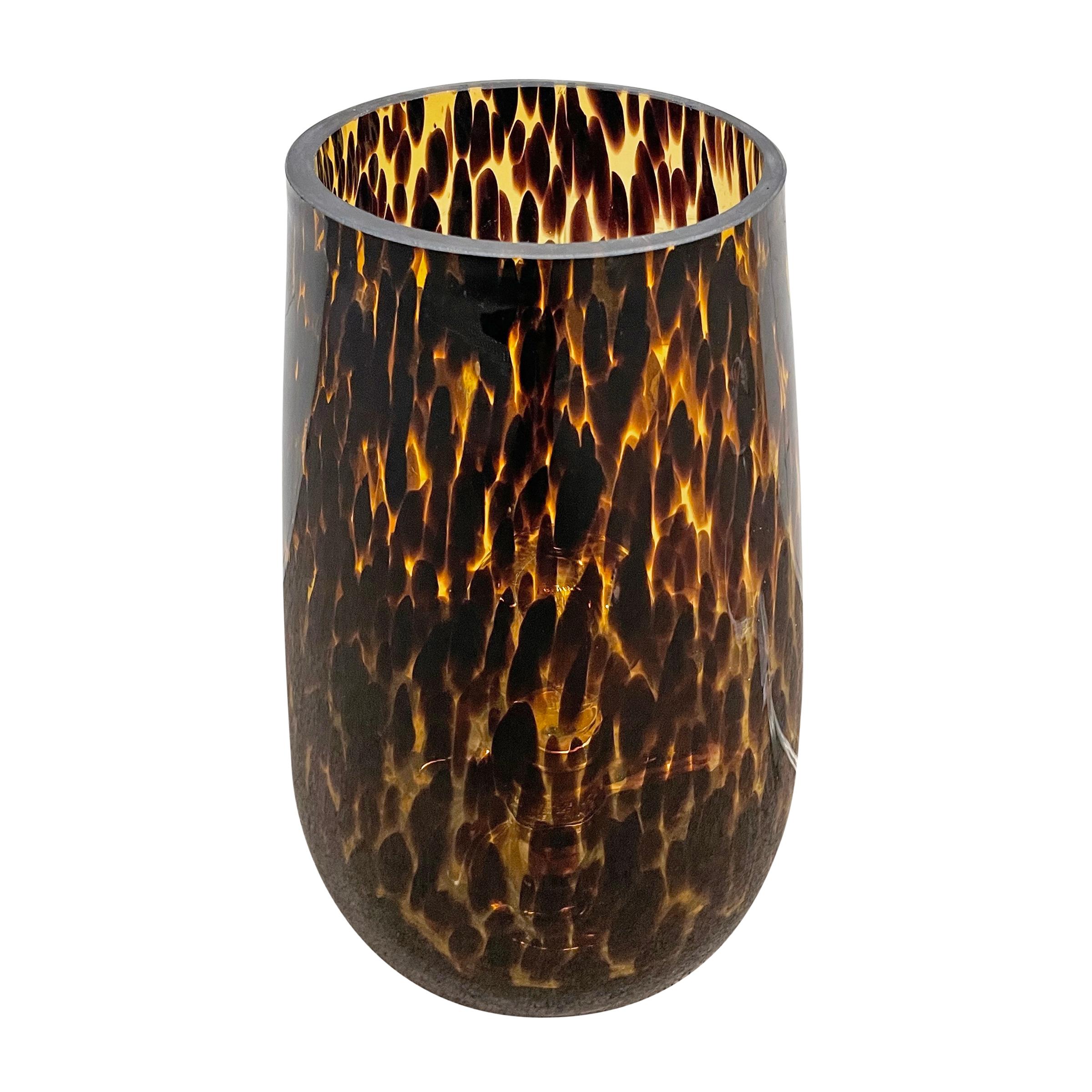 Blown Glass Pair of Blown Tortoise Glass Lamps