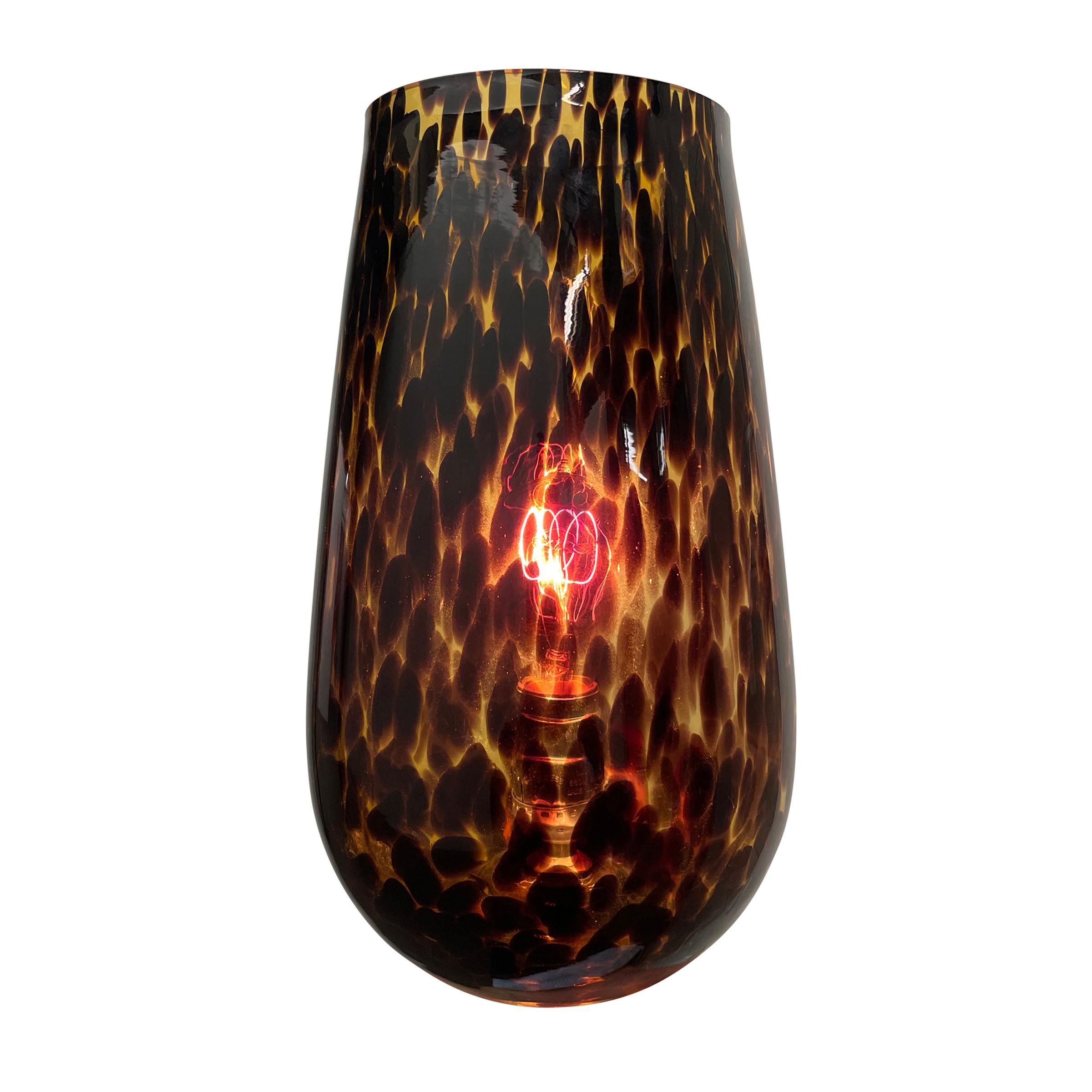 Pair of Blown Tortoise Glass Lamps 2