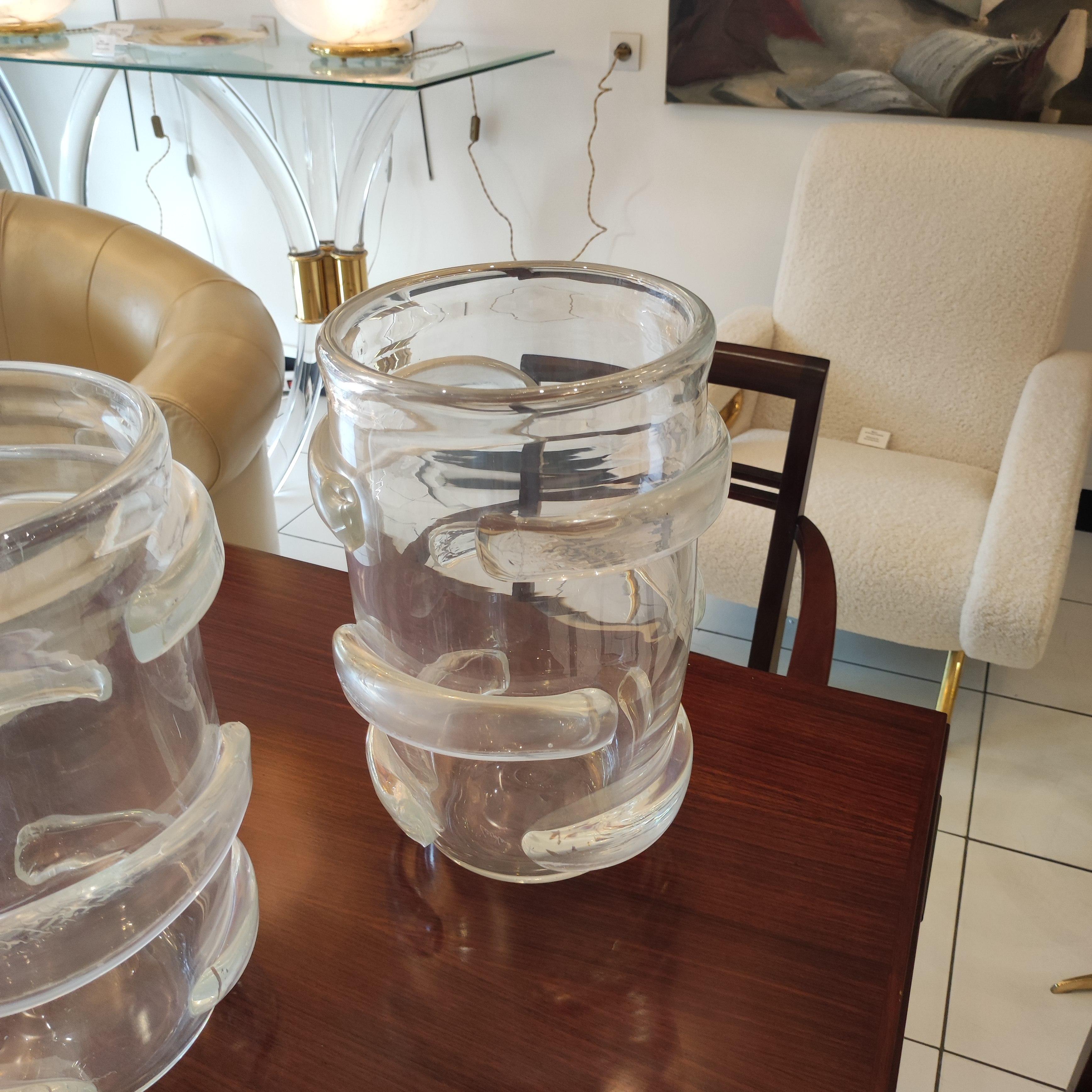 Pair of Blown Translucid Murano Glass Vase 7