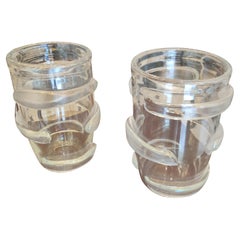 Pair of Blown Translucid Murano Glass Vase