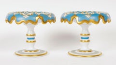 Paar blau-goldene Opalbecher, 19. Jahrhundert, Napoleon III.-Periode, Paar.