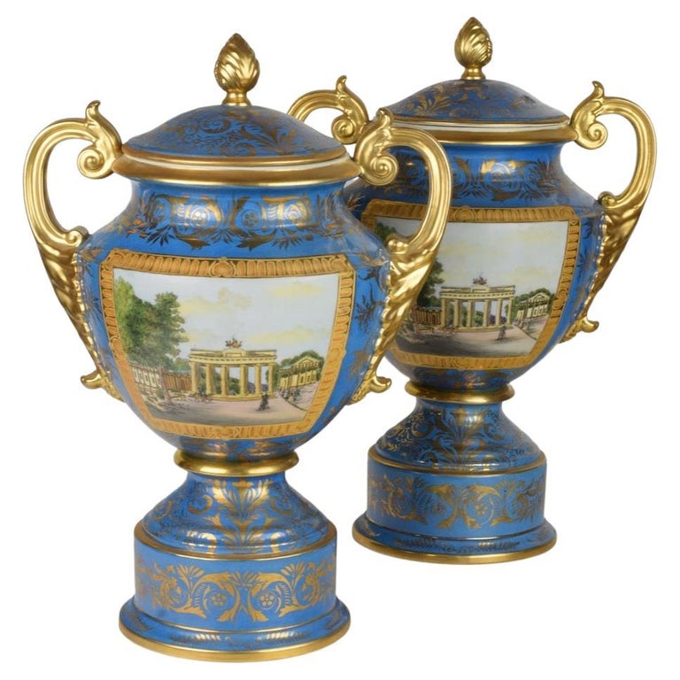 Fambe Lot de 3 Petits vases Bleus et Blancs en Porcelaine émaillée pour décoration d'intérieur