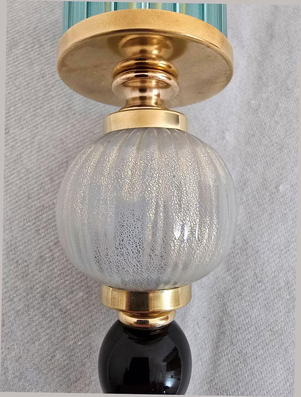 Coppia di apparizioni in vetro di Murano blu e terracotta in vendita 5