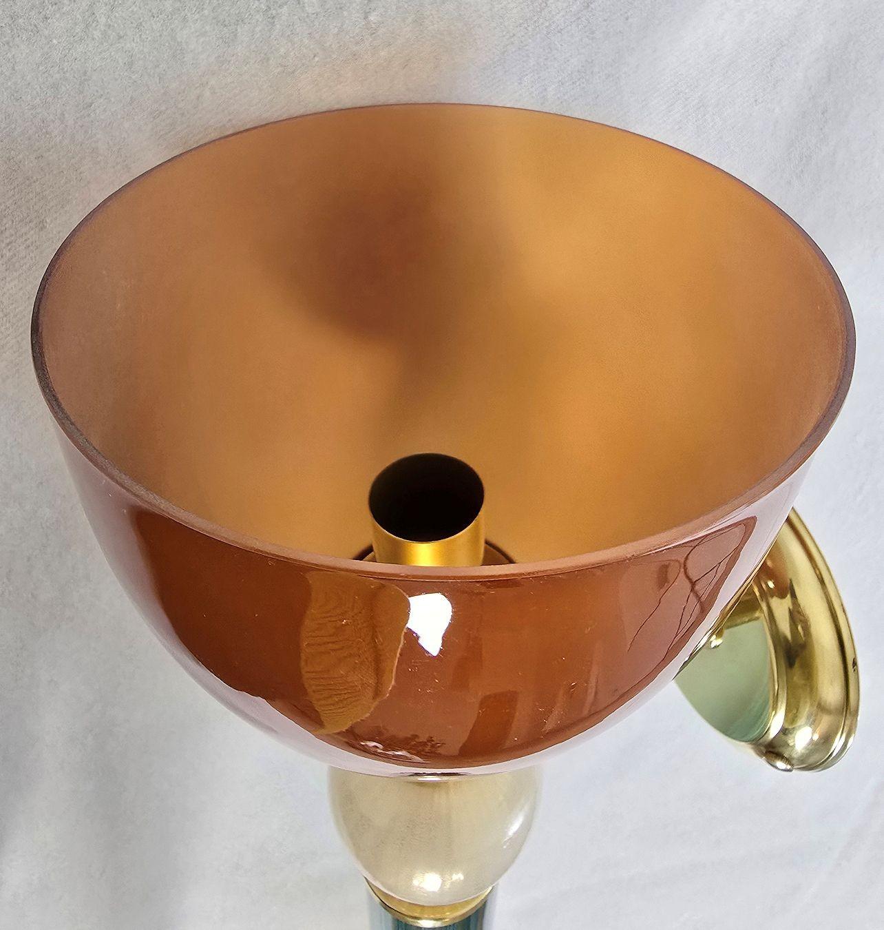 Coppia di apparizioni in vetro di Murano blu e terracotta in vendita 6