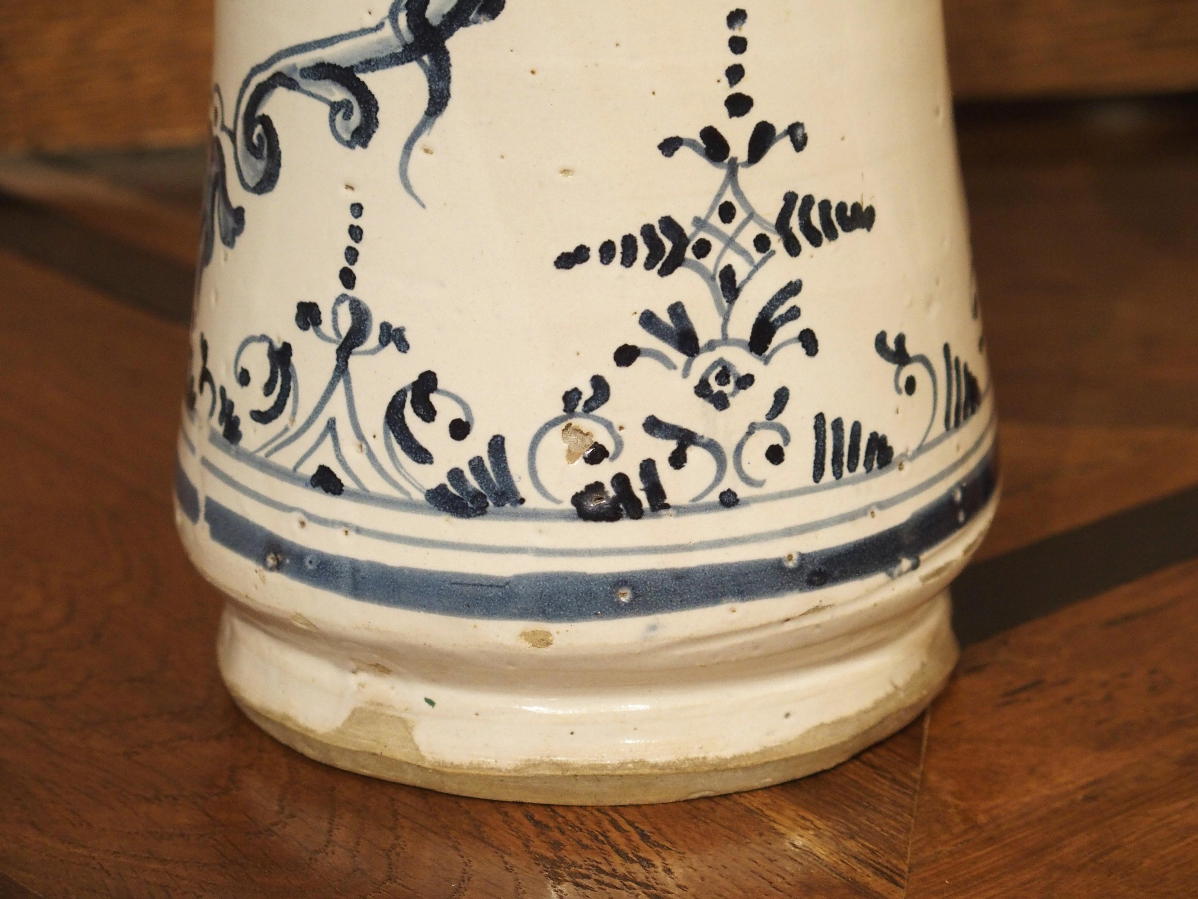 Pair of Blue and White Albarelli Pots from Spain, 18th Century 4