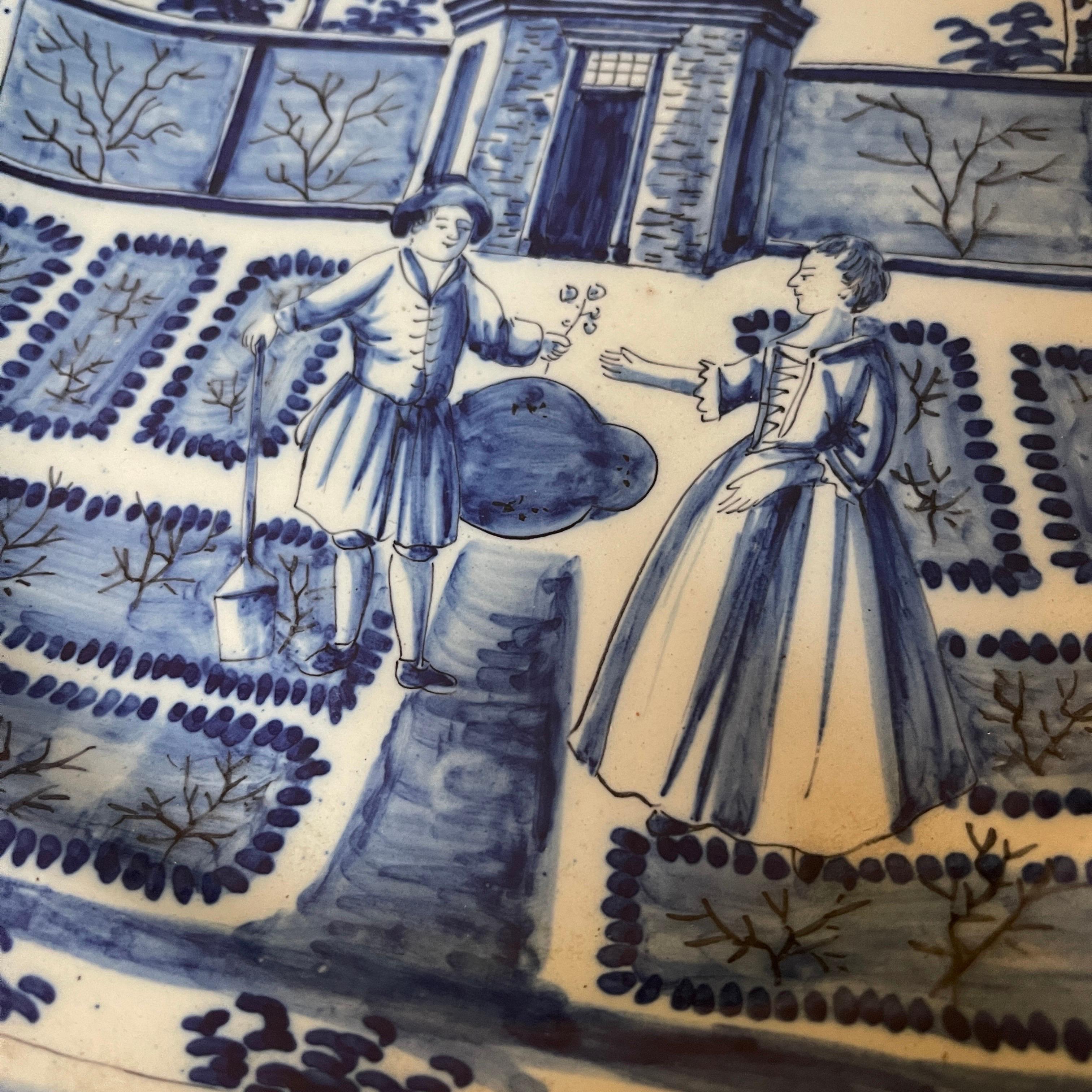 Pair of Blue and White Delft Calendar Plates For Sale 7