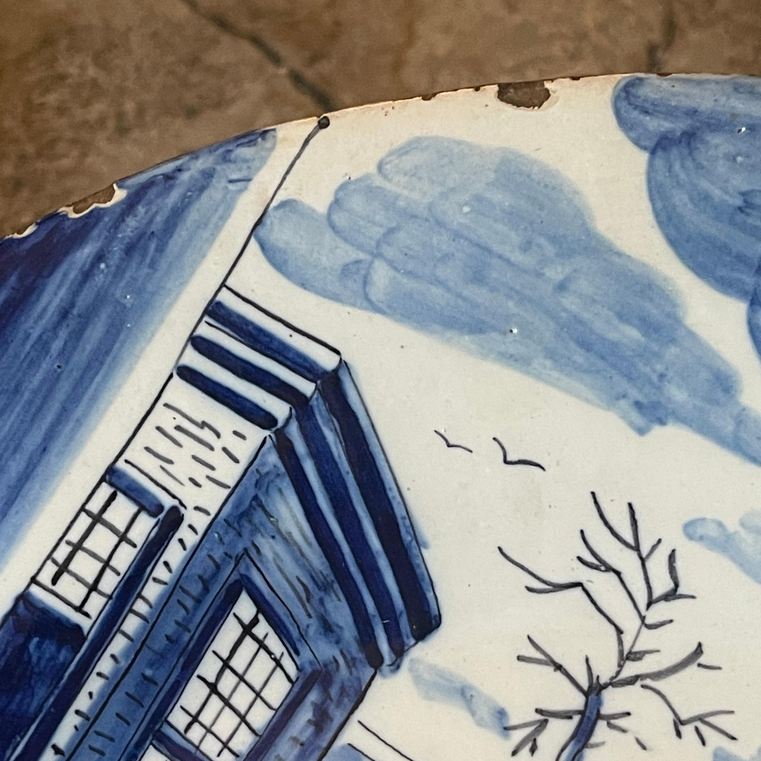 Pair of Blue and White Delft Calendar Plates For Sale 10
