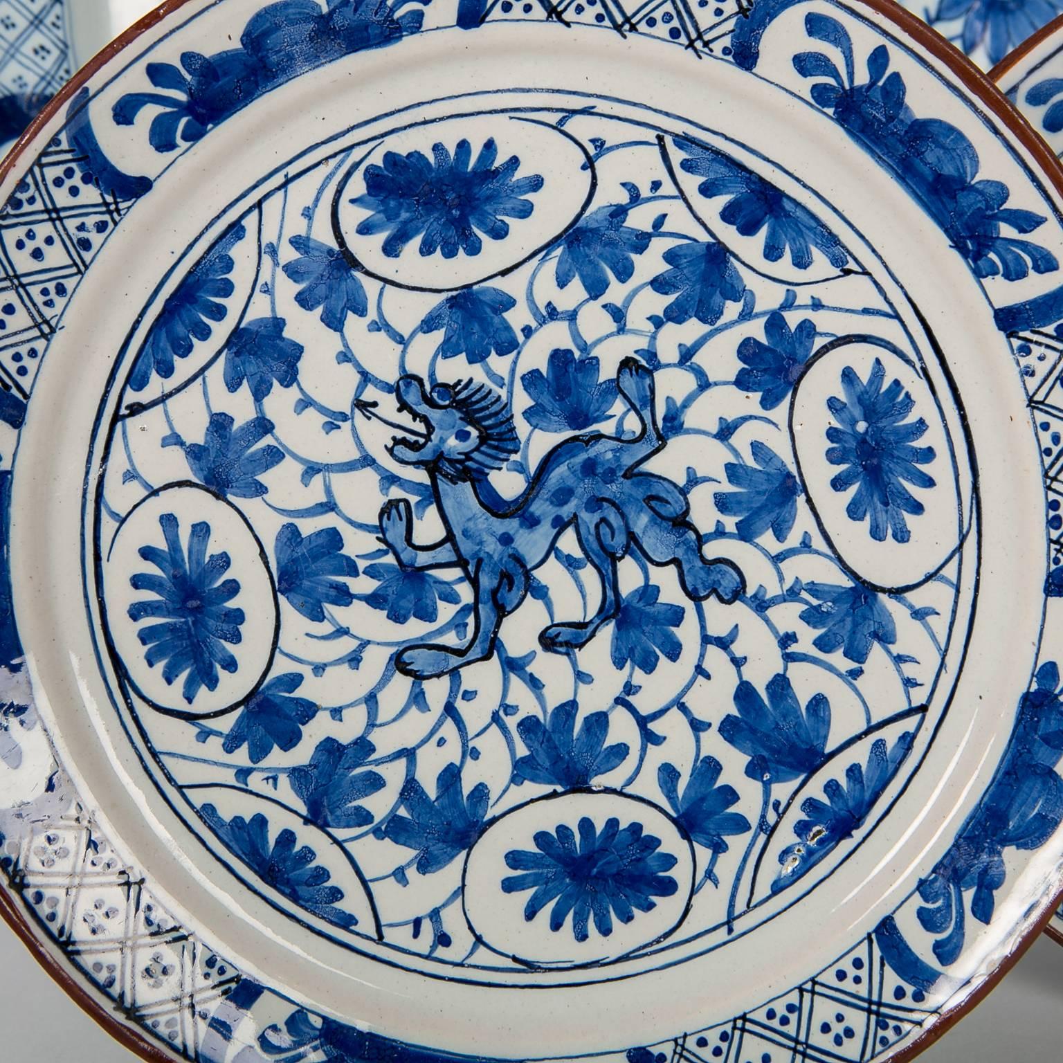 Pair of Blue and White Delft Chargers In Excellent Condition In Katonah, NY