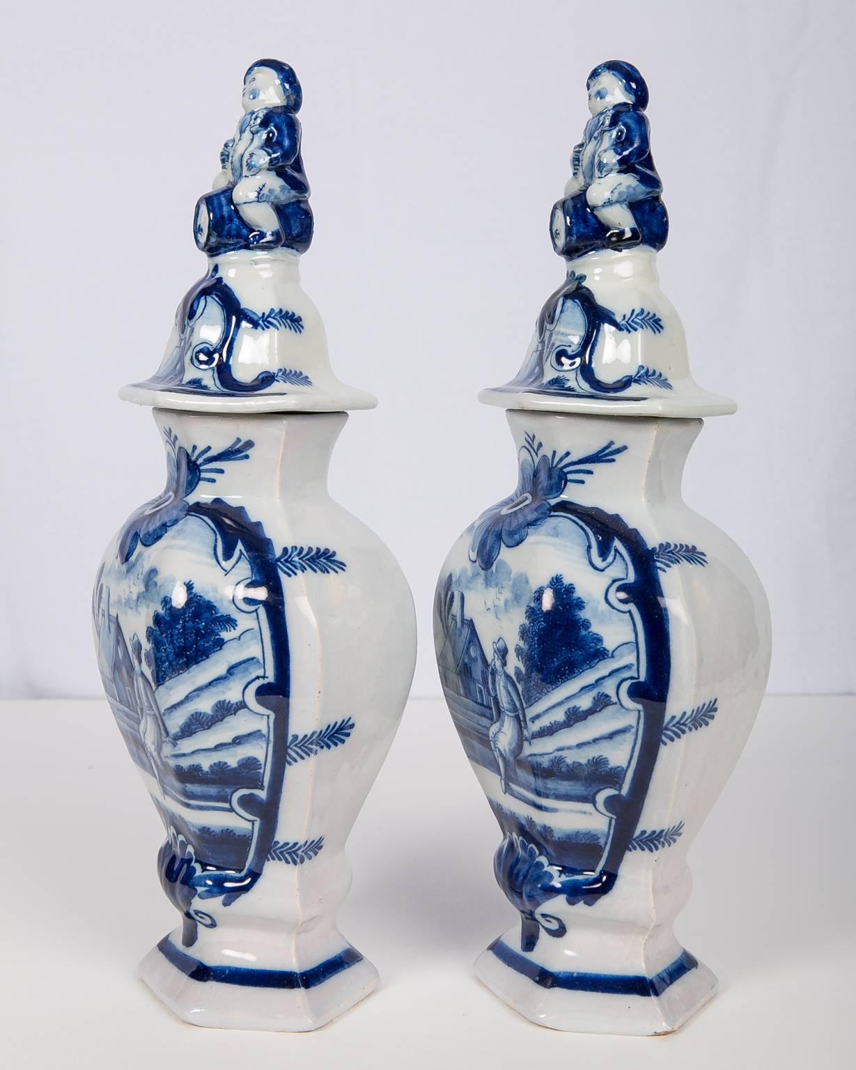 mantle vases pair