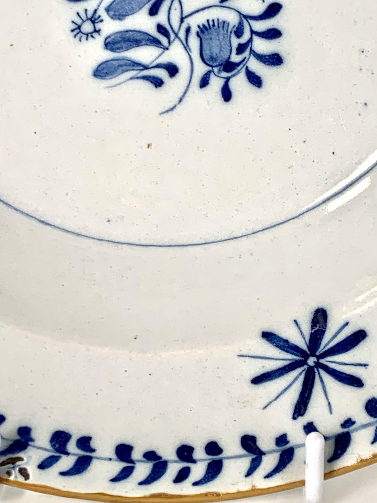 Pair of Blue and White Delft Shallow Bowls Netherlands circa 1770 3