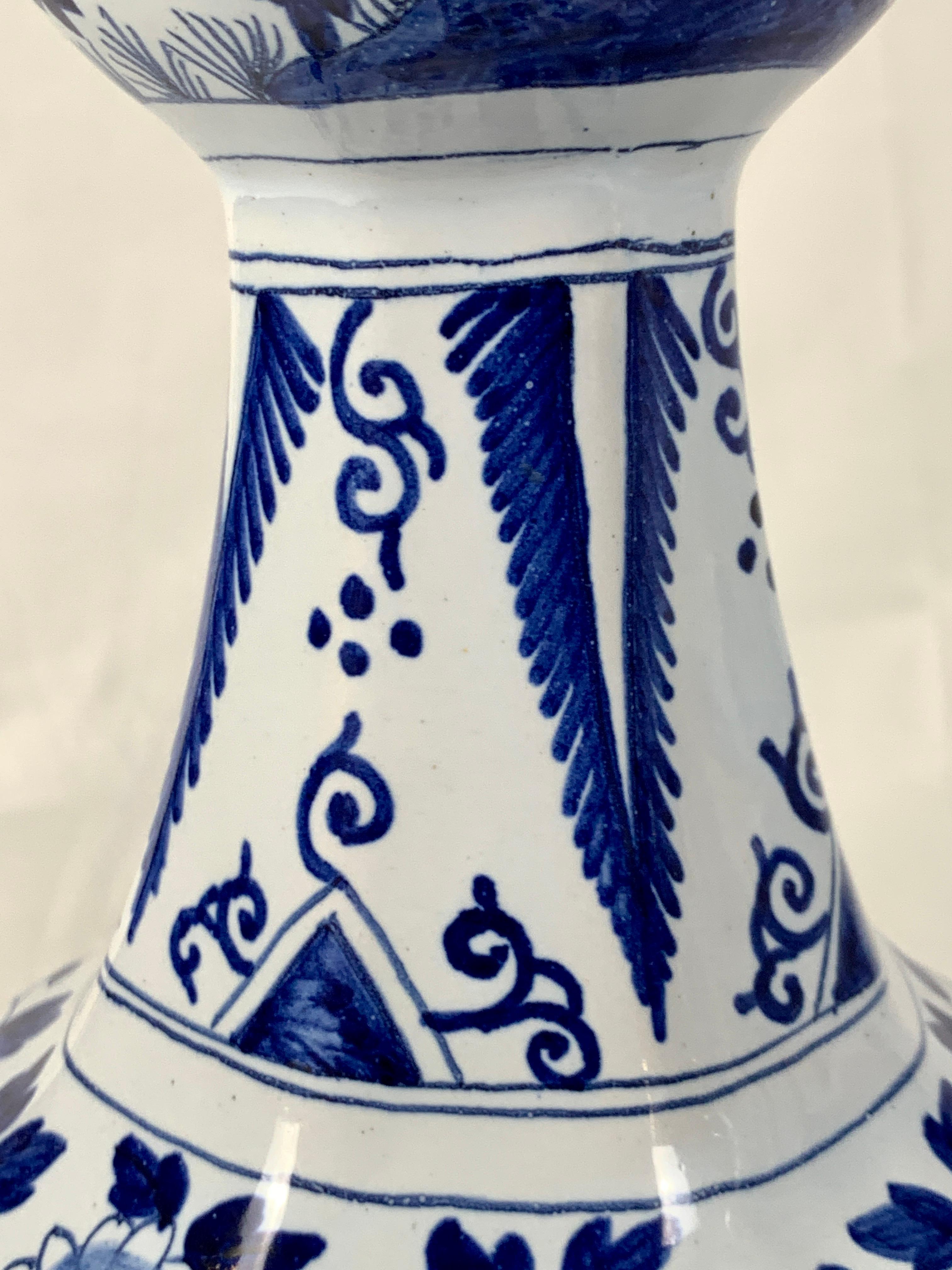 Pair of Blue and White Delft Vases 4