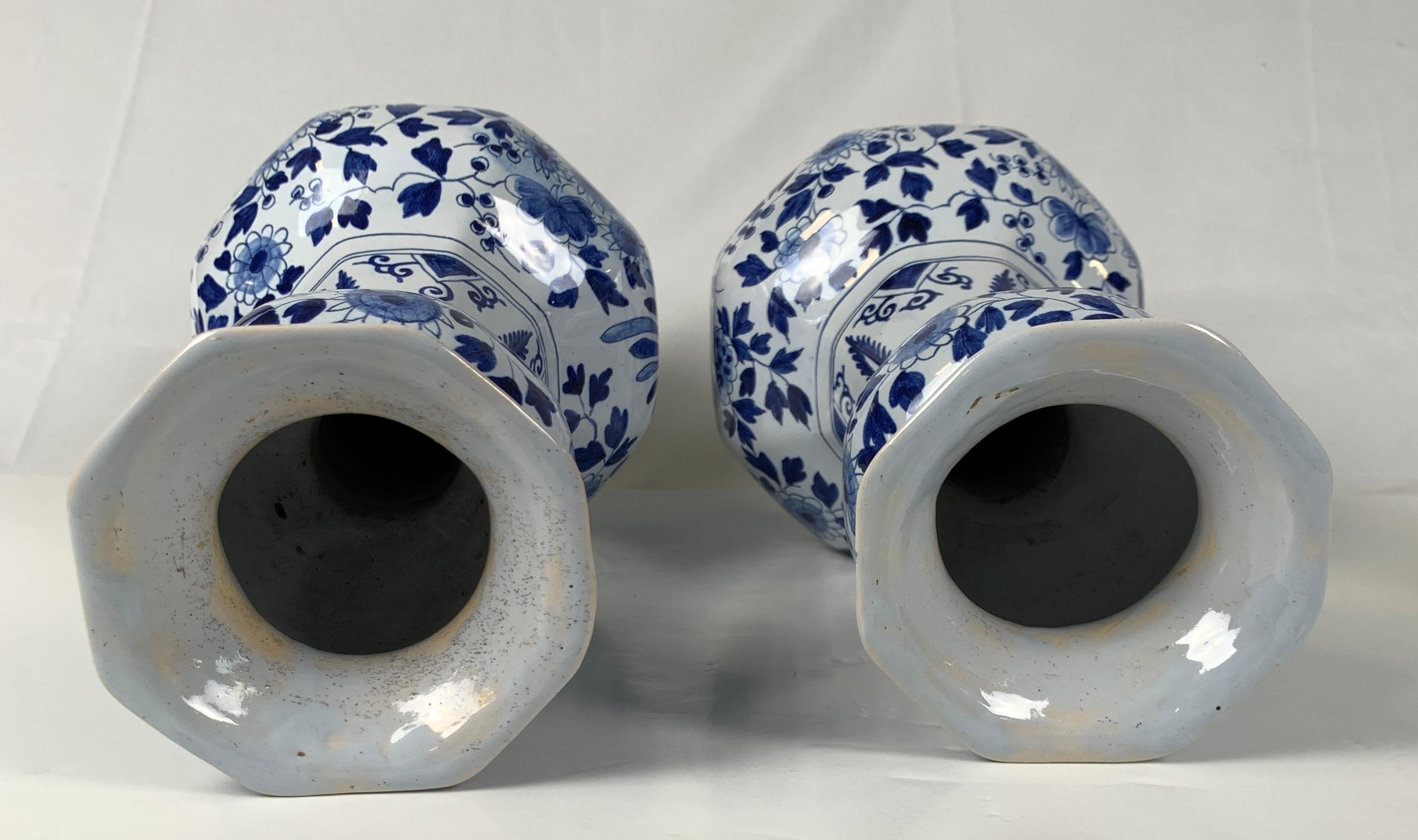 Pair of Blue and White Delft Vases 5