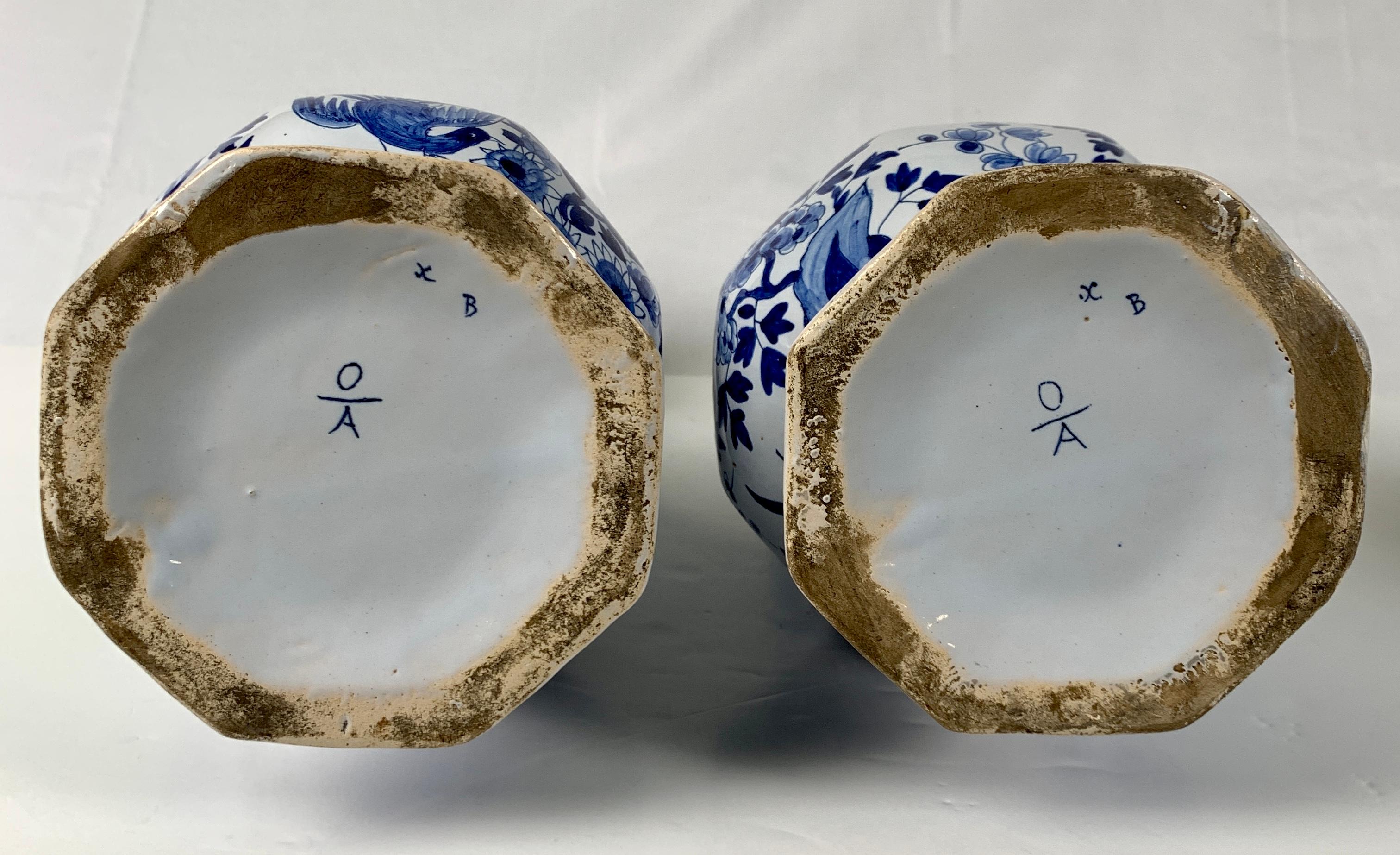 Pair of Blue and White Delft Vases 6